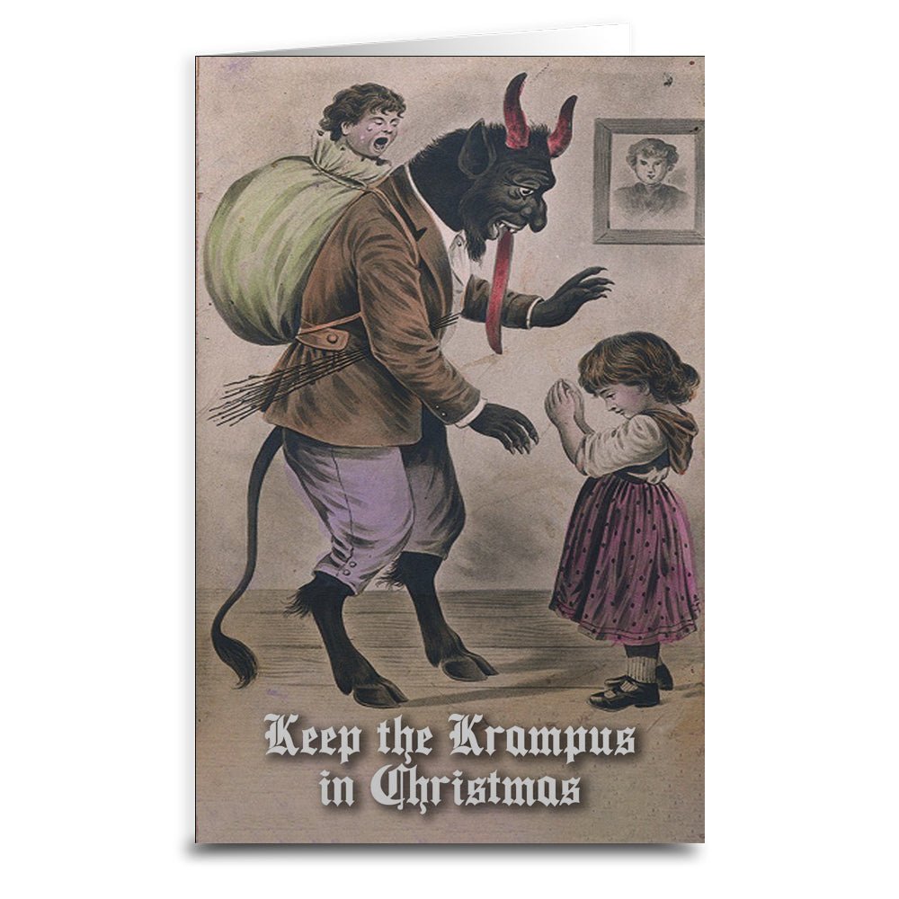 Keep the Krampus in Christmas Greeting Card