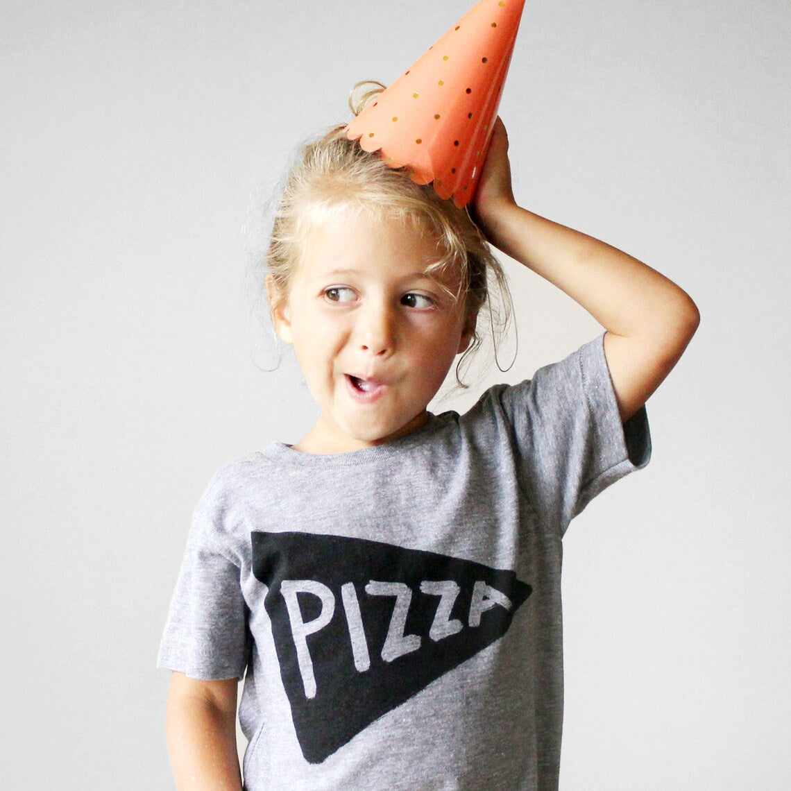 Funny Kids Pizza Graphic T-Shirt