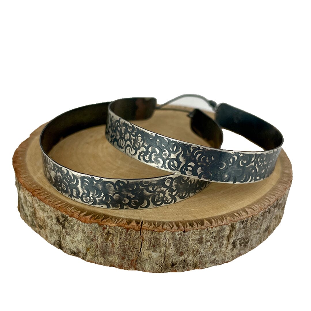 Large Wide Oxidized Hoops