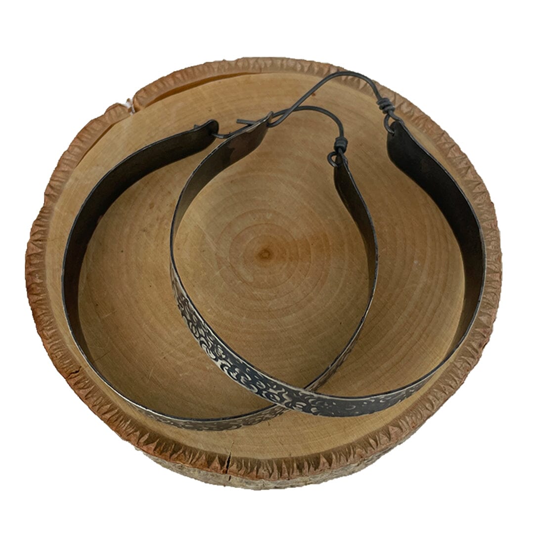 Large Wide Oxidized Hoops