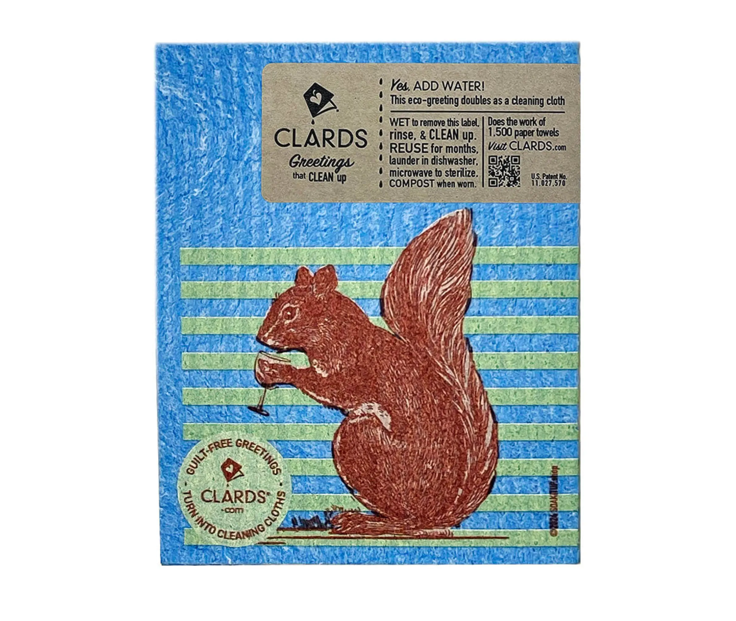 Less Nuts More Wine Squirrel Clards—Greetings turn into cleaning cloths
