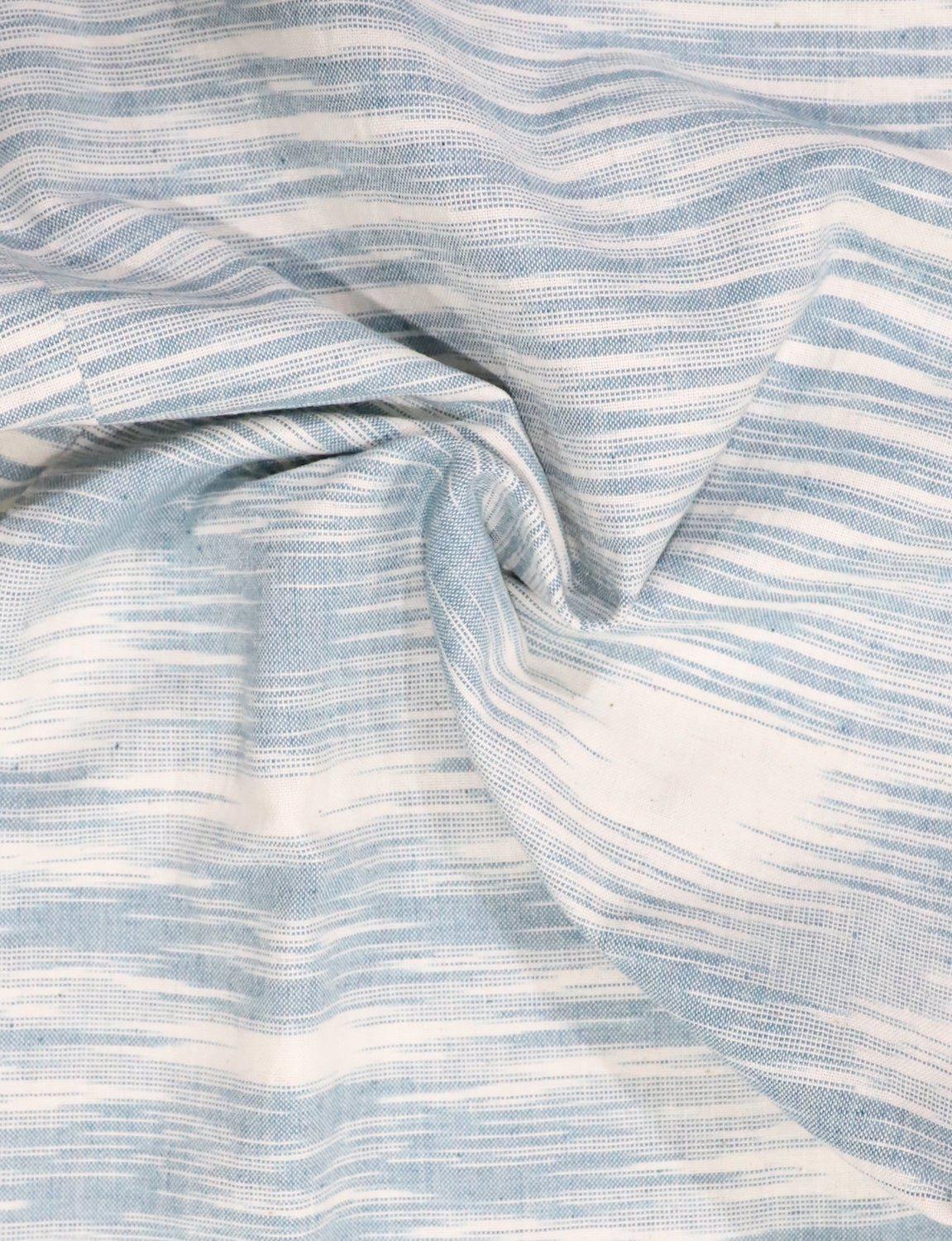 Light Blue Handwoven Cotton Fabric by the Yard