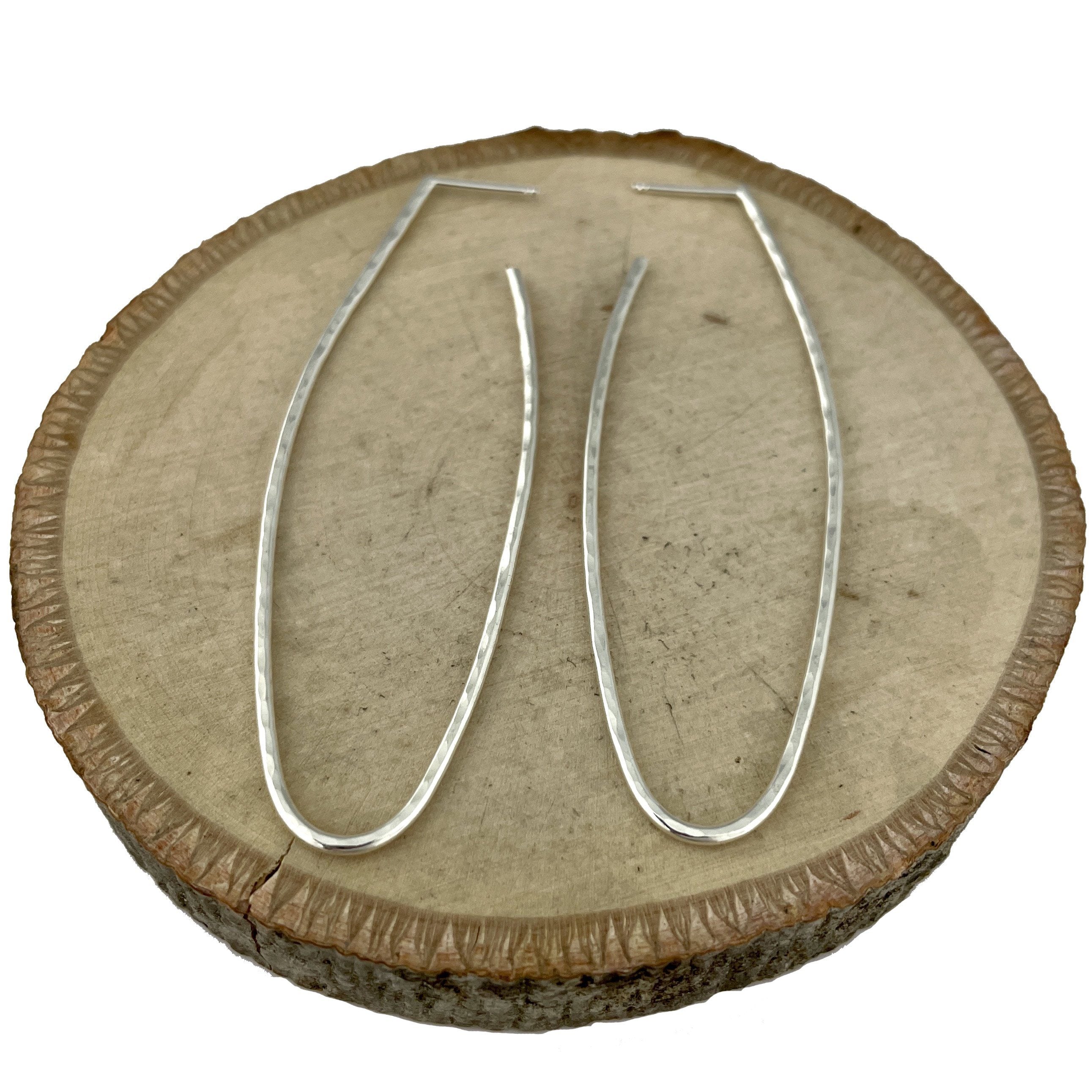 Long Narrow Hoop Earrings