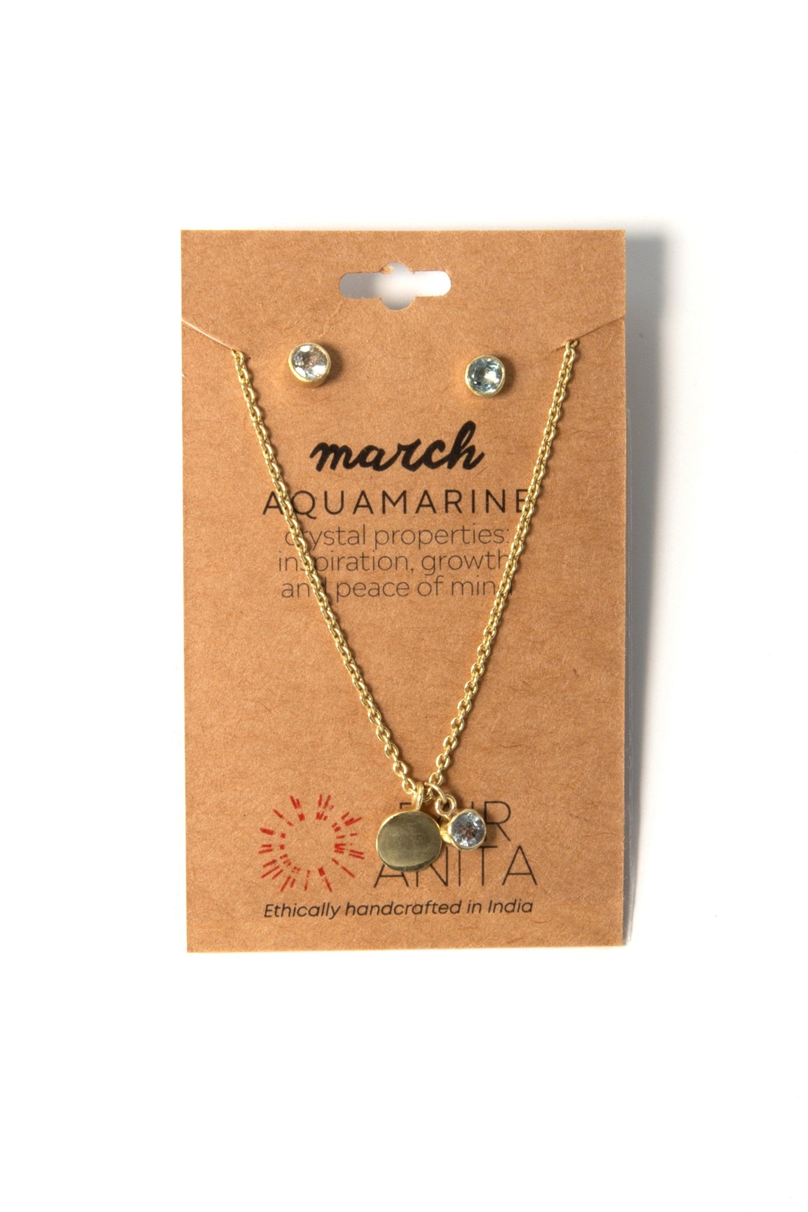 Birthstone Crystal Necklace and Earring Set