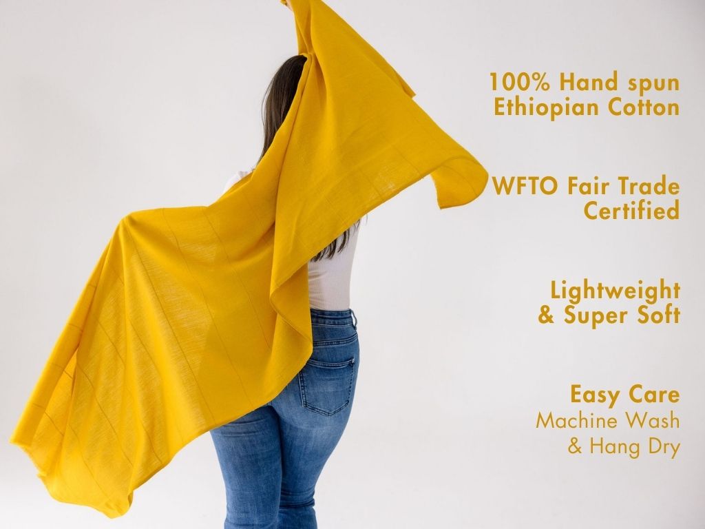 Maraki Handwoven Ethiopian Cotton Shawl