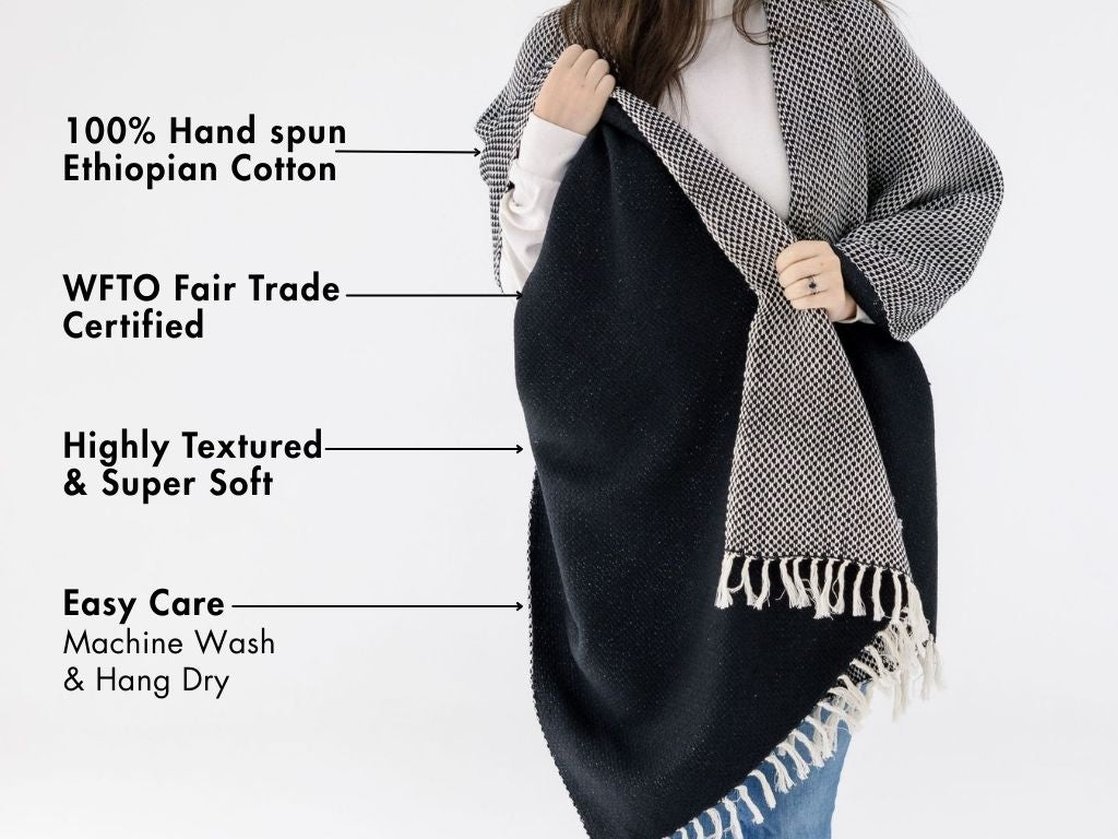 Maya Handwoven Ethiopian Cotton Shawl