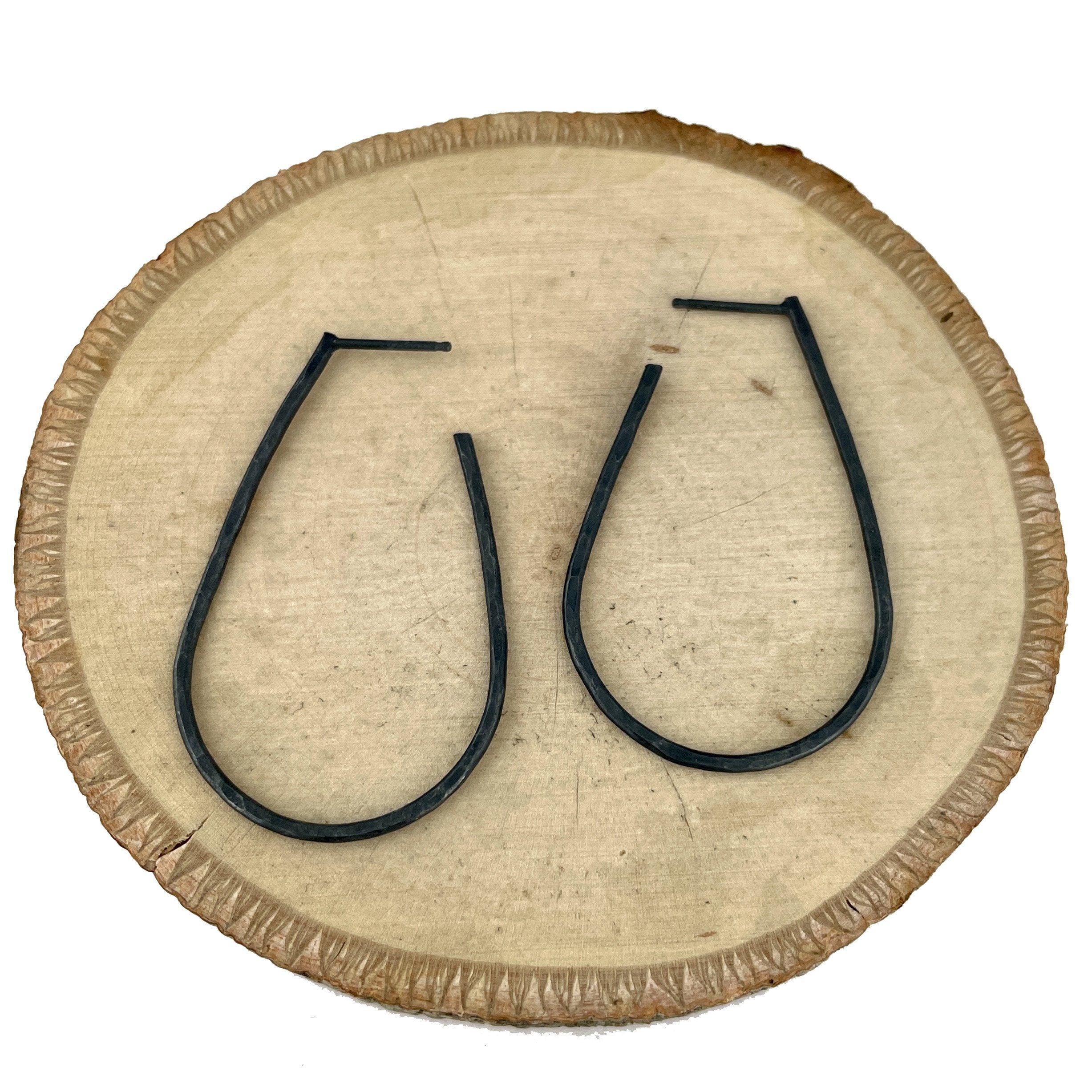 Medium Oxidized Teardrop Hoop