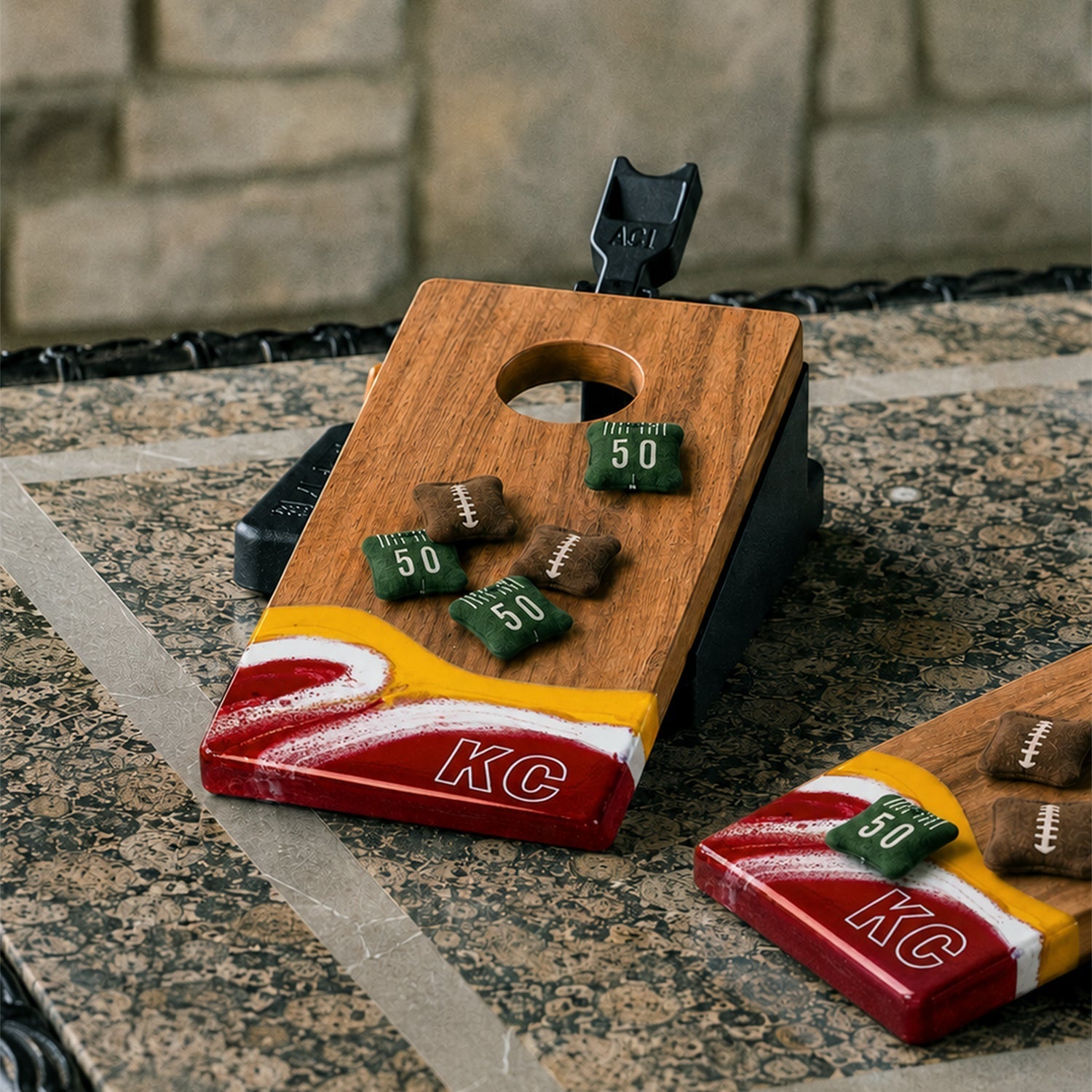Mini Tabletop Resin Cornhole Set | Gameday Collection