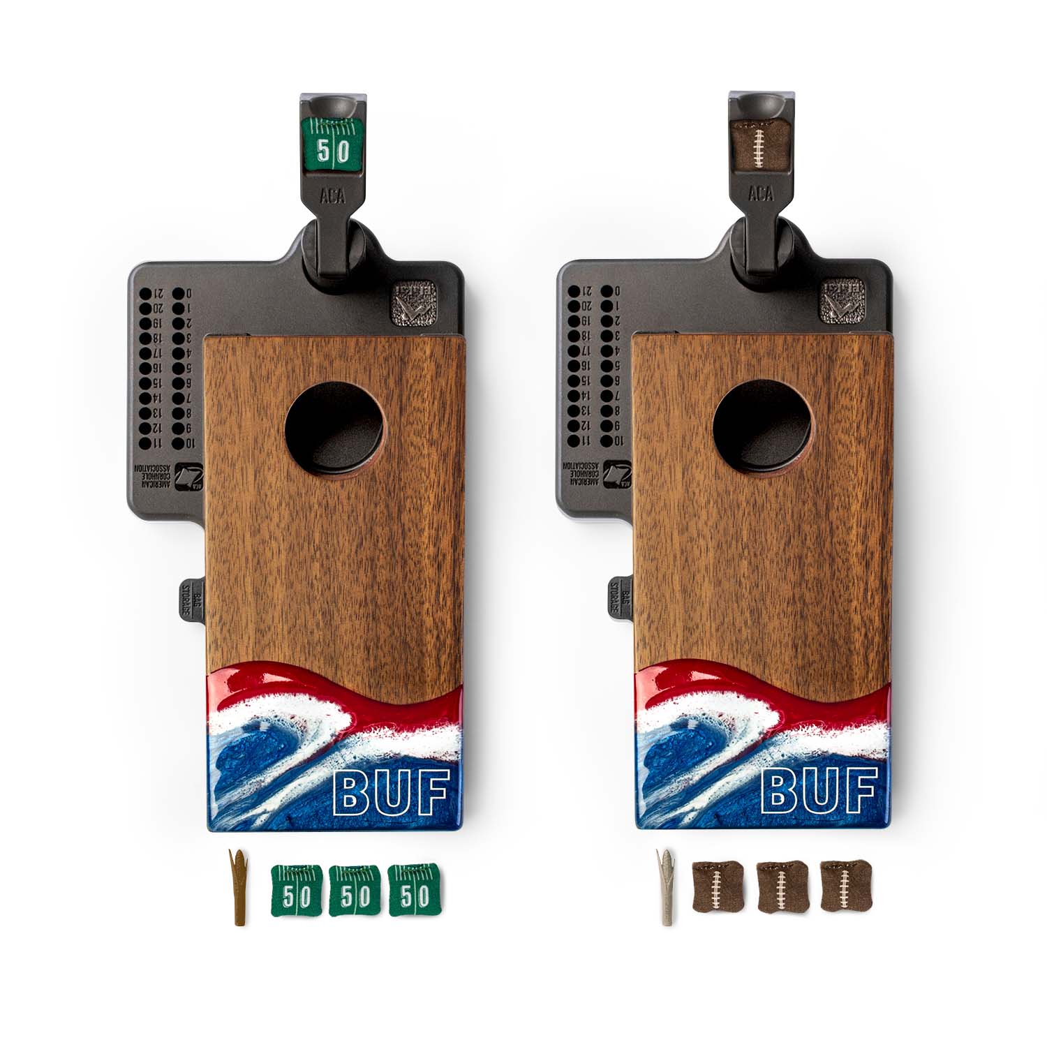 Mini Tabletop Resin & Wood Cornhole Set | Gameday Collection