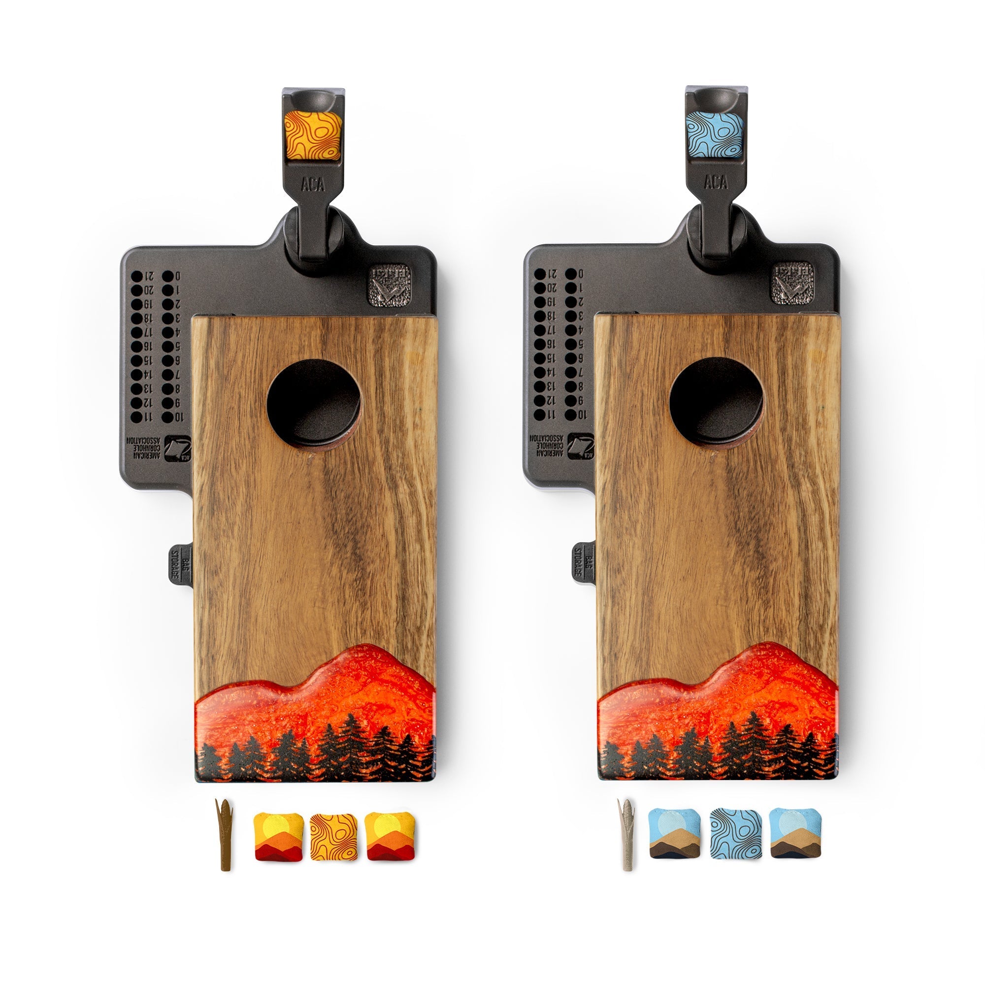 Mini Tabletop Resin & Wood Cornhole Set | Mountain Collection