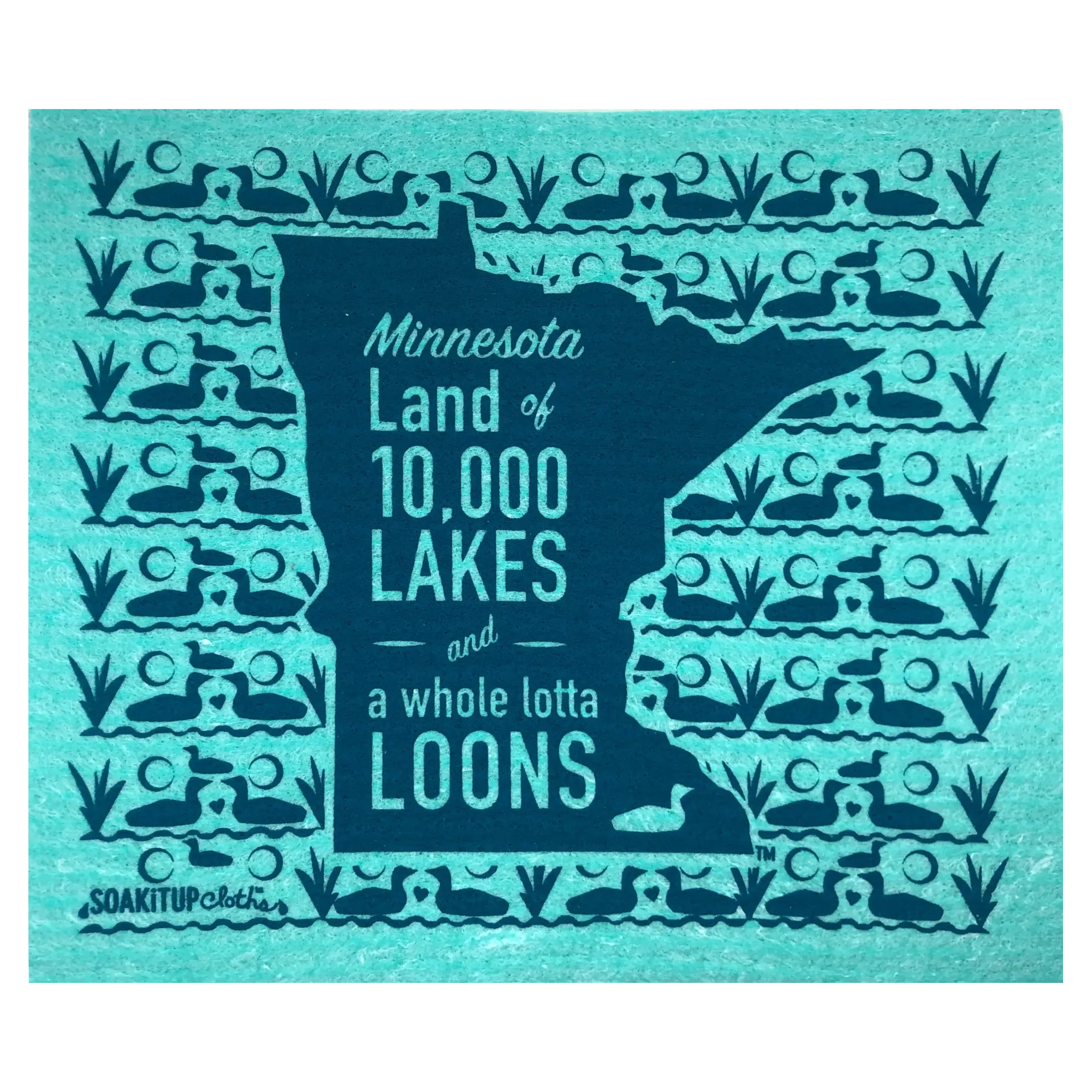 Minnesota Land of 10,000 Lakes and a Whole Lotta Loons | Eco-friendly Swedish Dishcloth- Soak iT Up