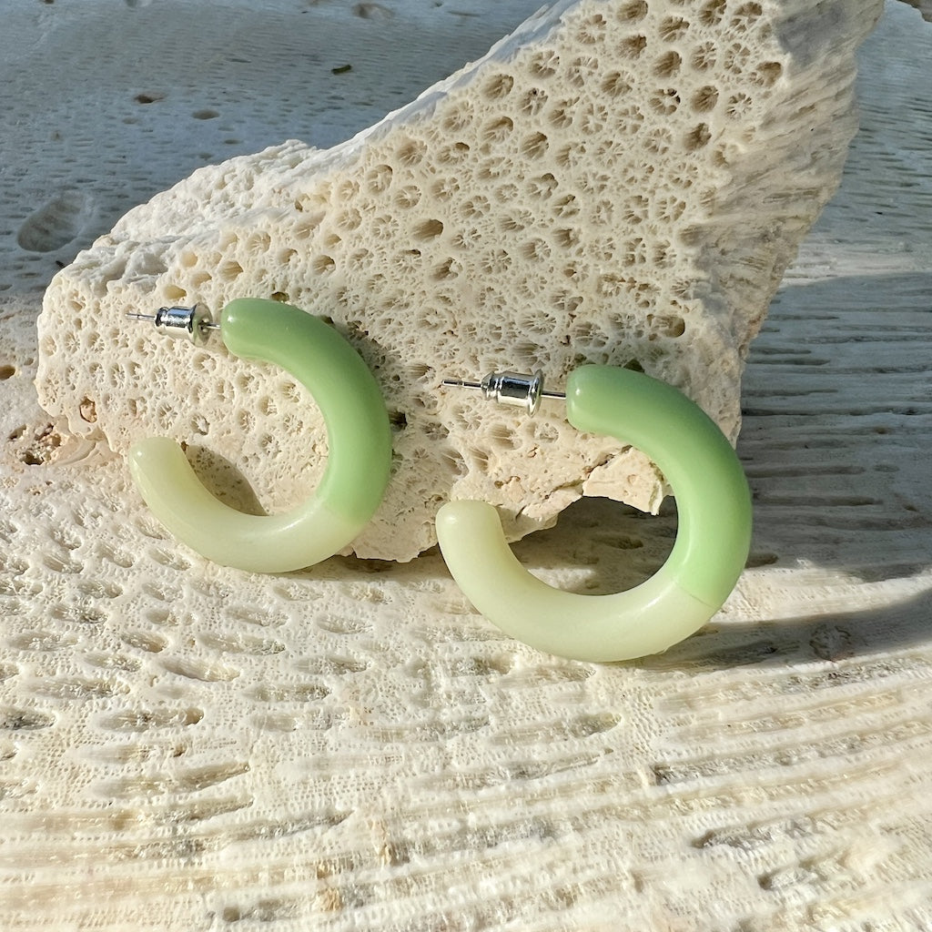 Mint Green Ombre Hoop Earrings