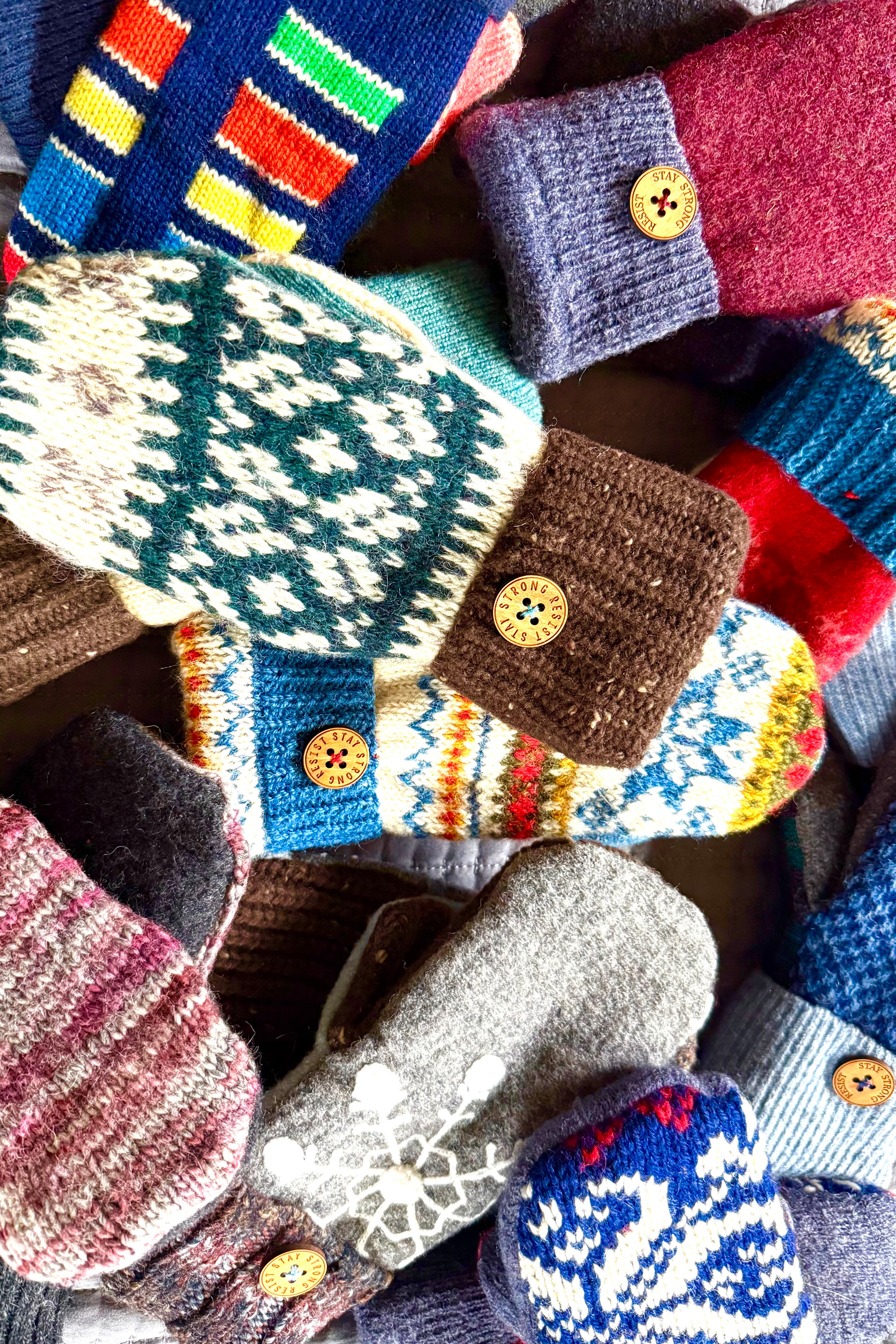 "Stay Strong • Resist" Handcrafted Mittens