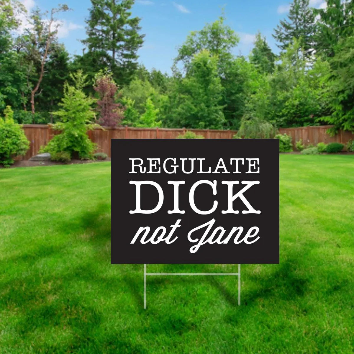 Regulate Dick Not Jane Yard Sign