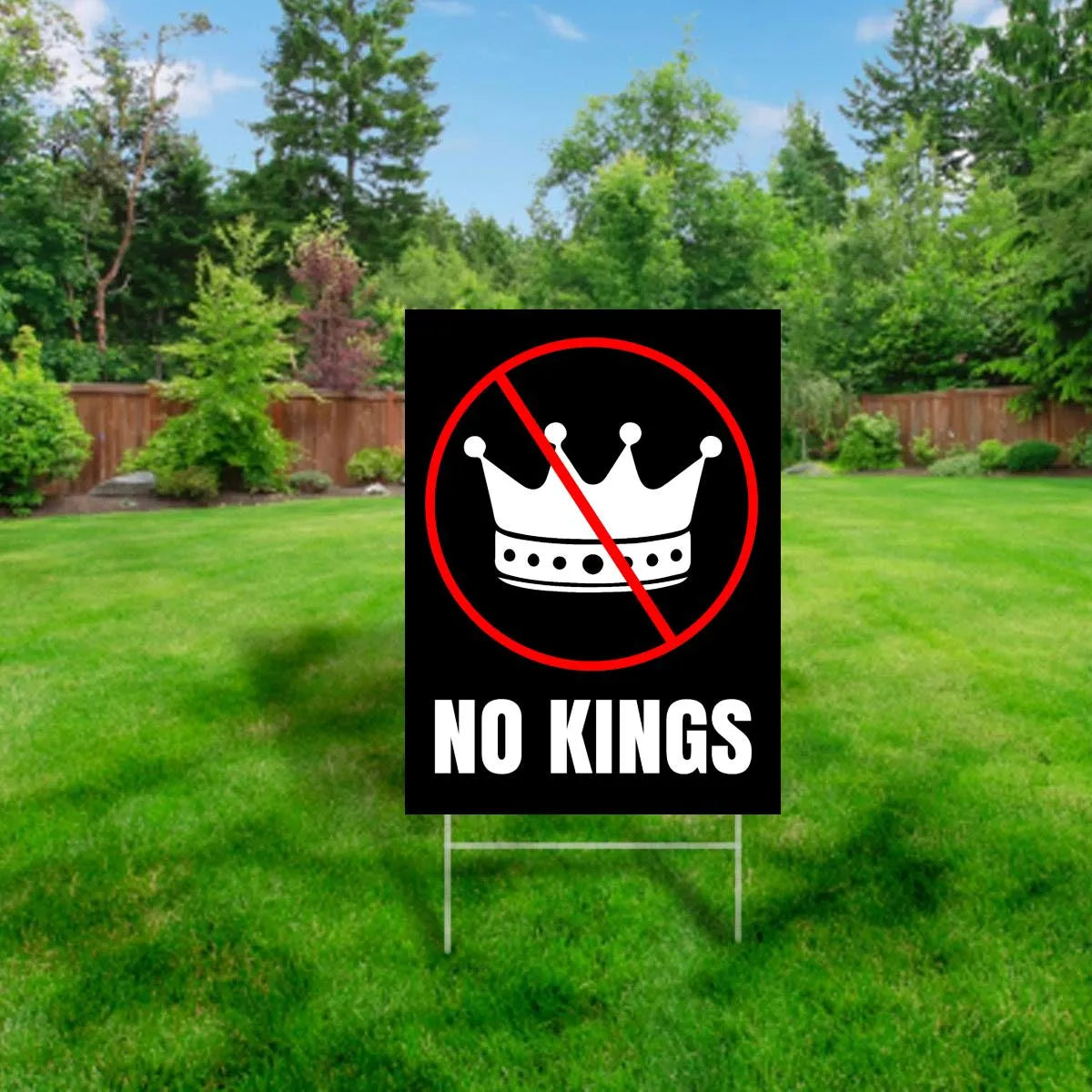 No Kings Yard Sign – Political Lawn Sign