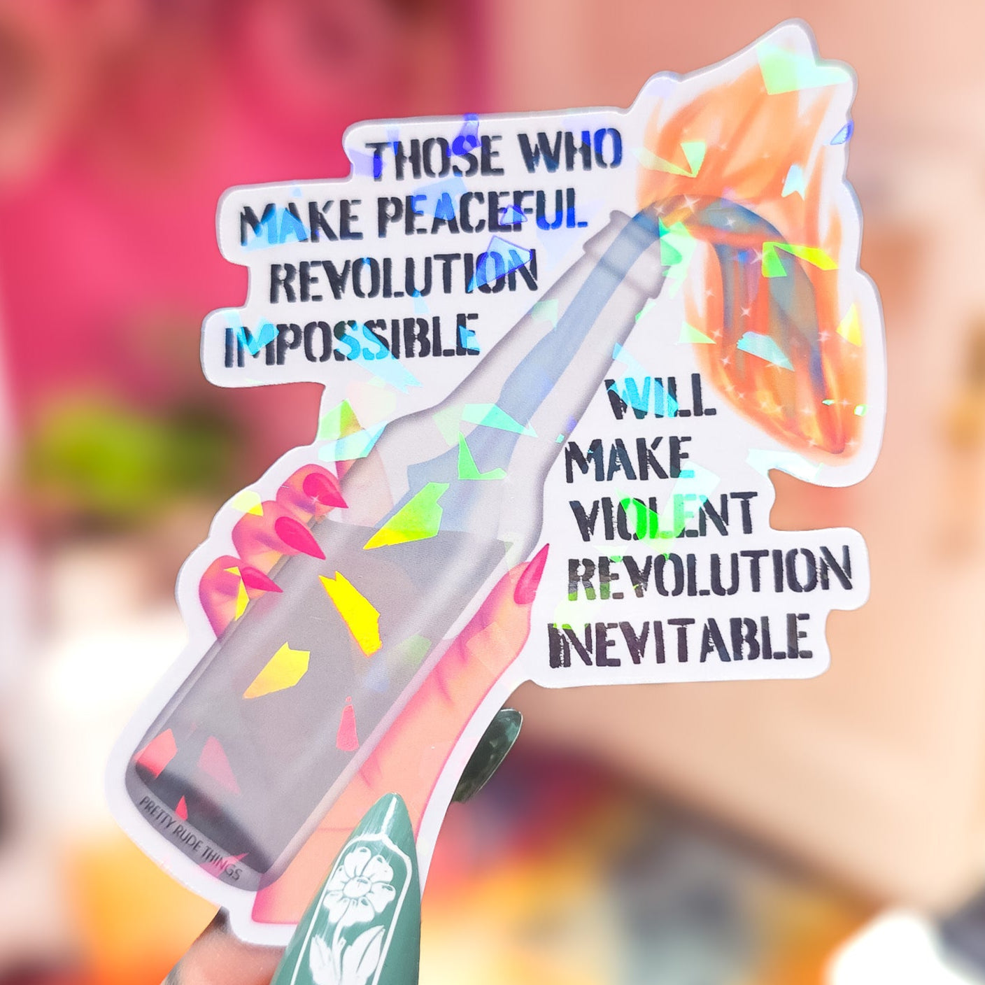 Molotov Cocktail Sticker, 2.8 x 3.2 in.