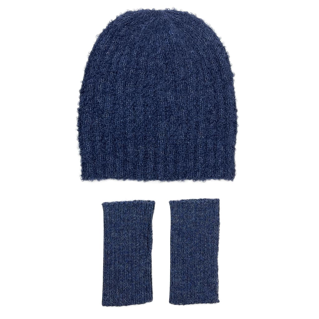 Plush Navy Alpaca Beanie Hat