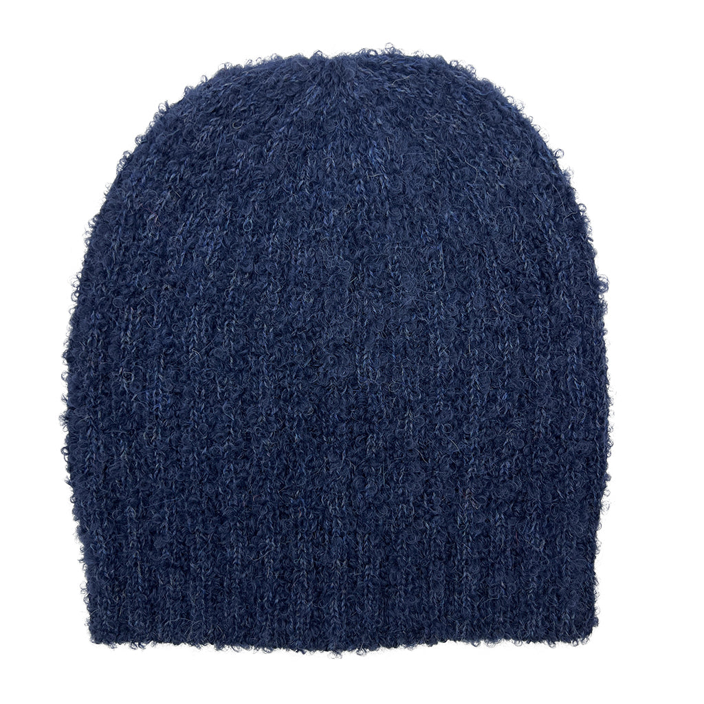 Plush Navy Alpaca Beanie Hat