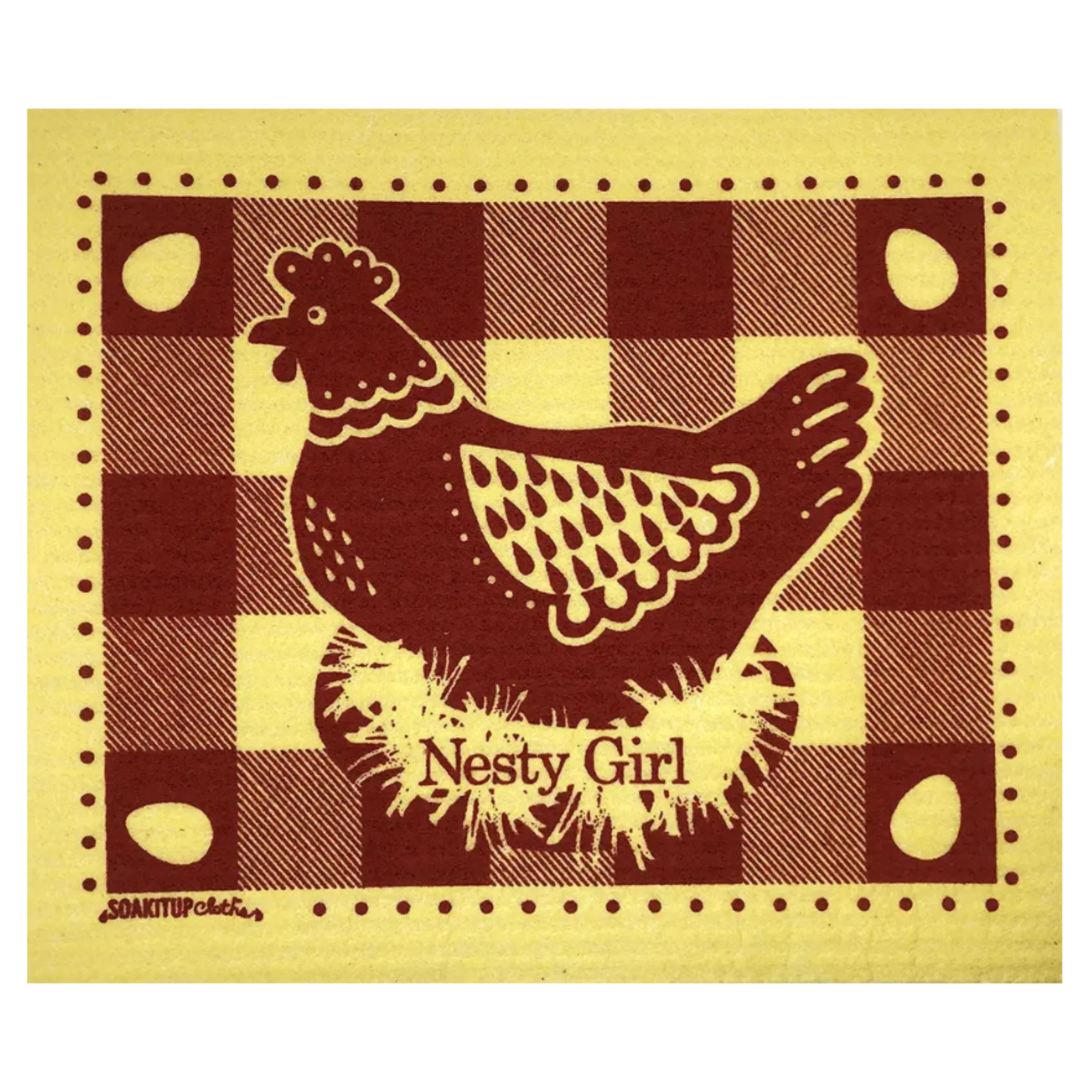 Nesty Girl Hen Yellow | Eco Swedish Dishcloth- Soak iT Up