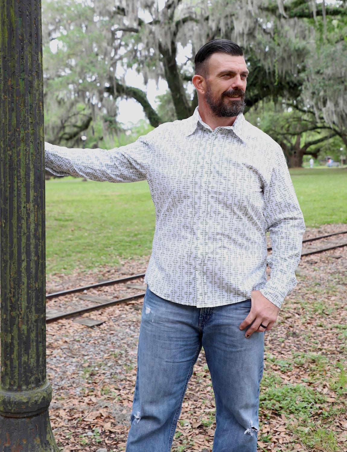 Pistachio Organic Cotton Men's Button Down Shirt