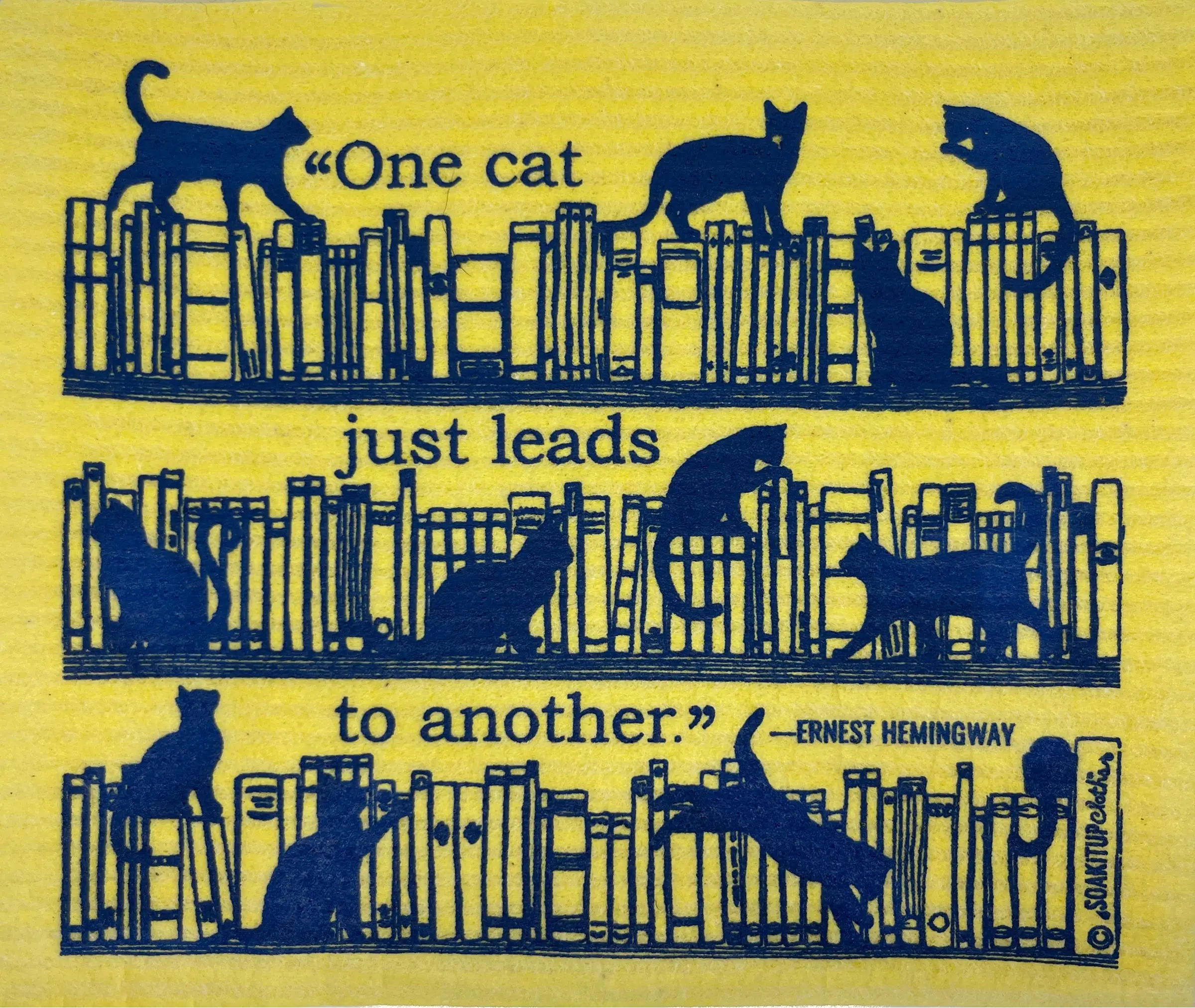 "One Cat Just Leads to Another" —Hemingway Blue