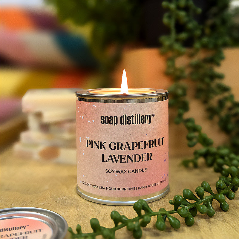 Pink Grapefruit Lavender Soy Wax Candle