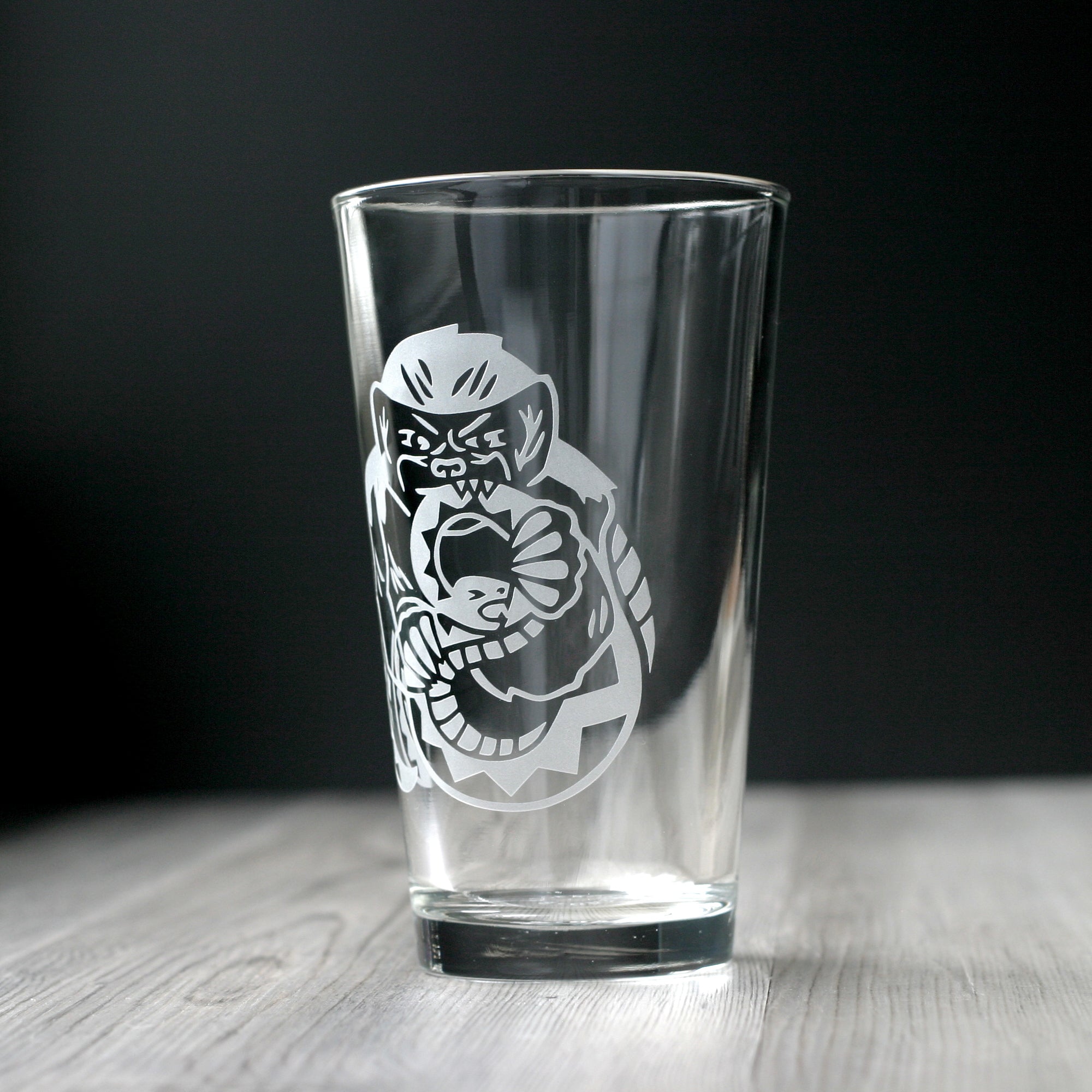 Honey Badger Pint Glass - etched glassware