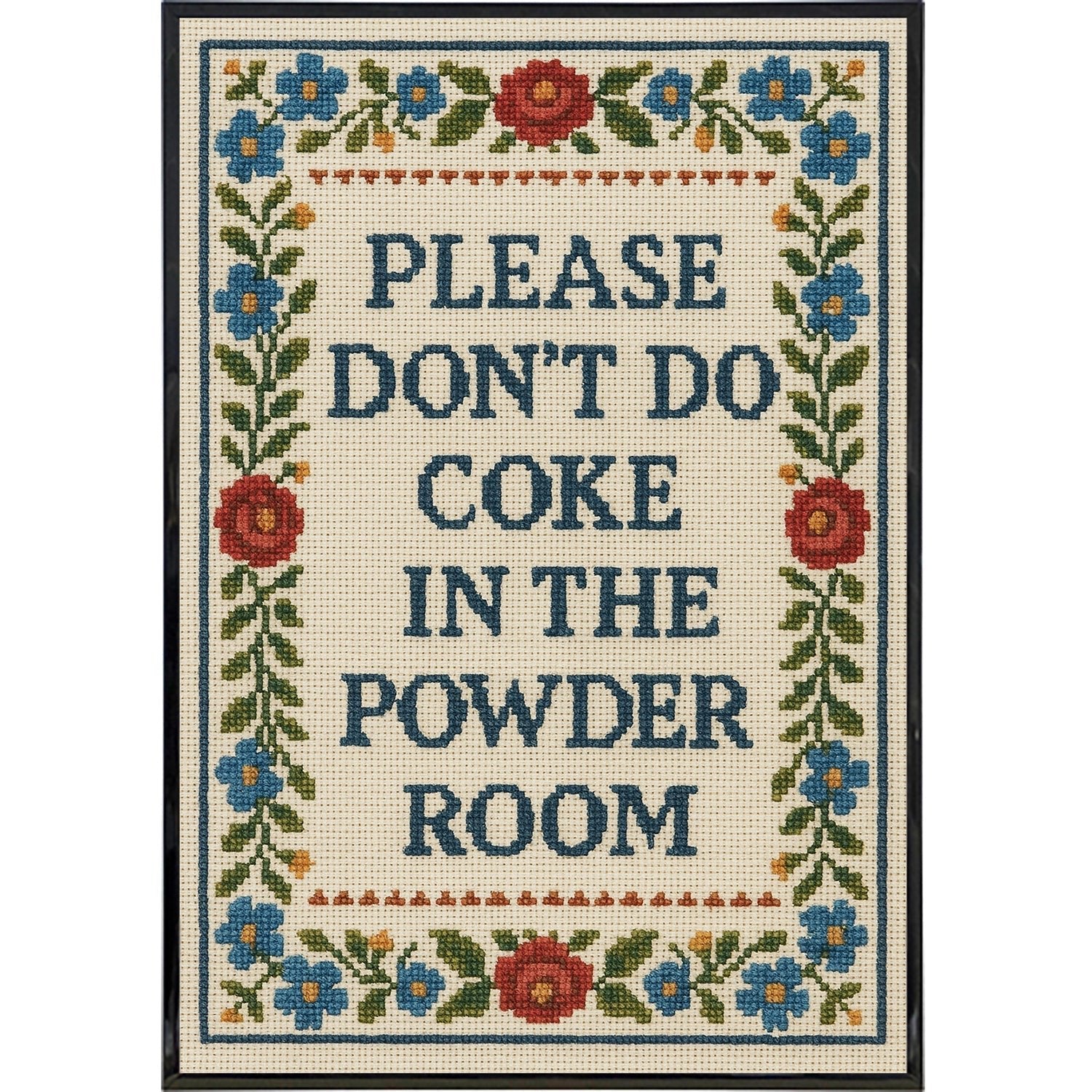 Please Don't Do Coke Needlepoint Poster Print
