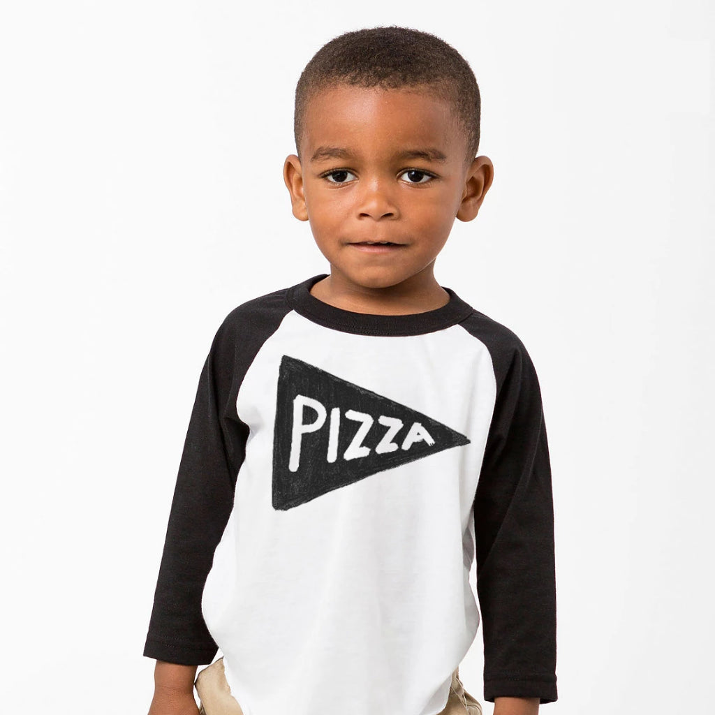 Kids Pizza Baseball Jersey T Shirt