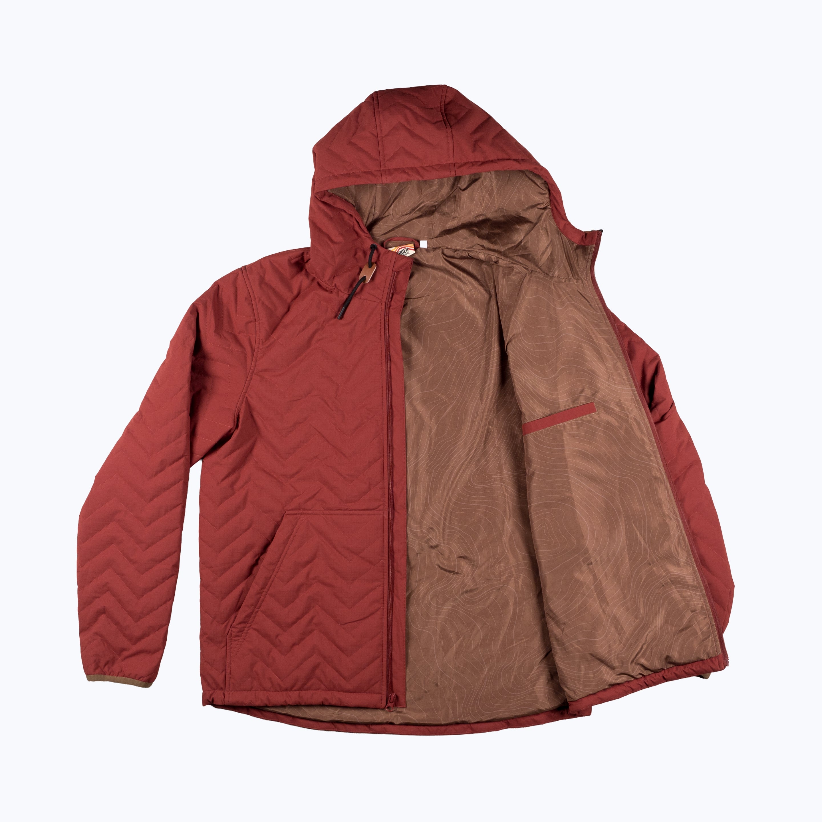 Ridgeline Micro-Puffer Quilted Hooded Jacket – Red
