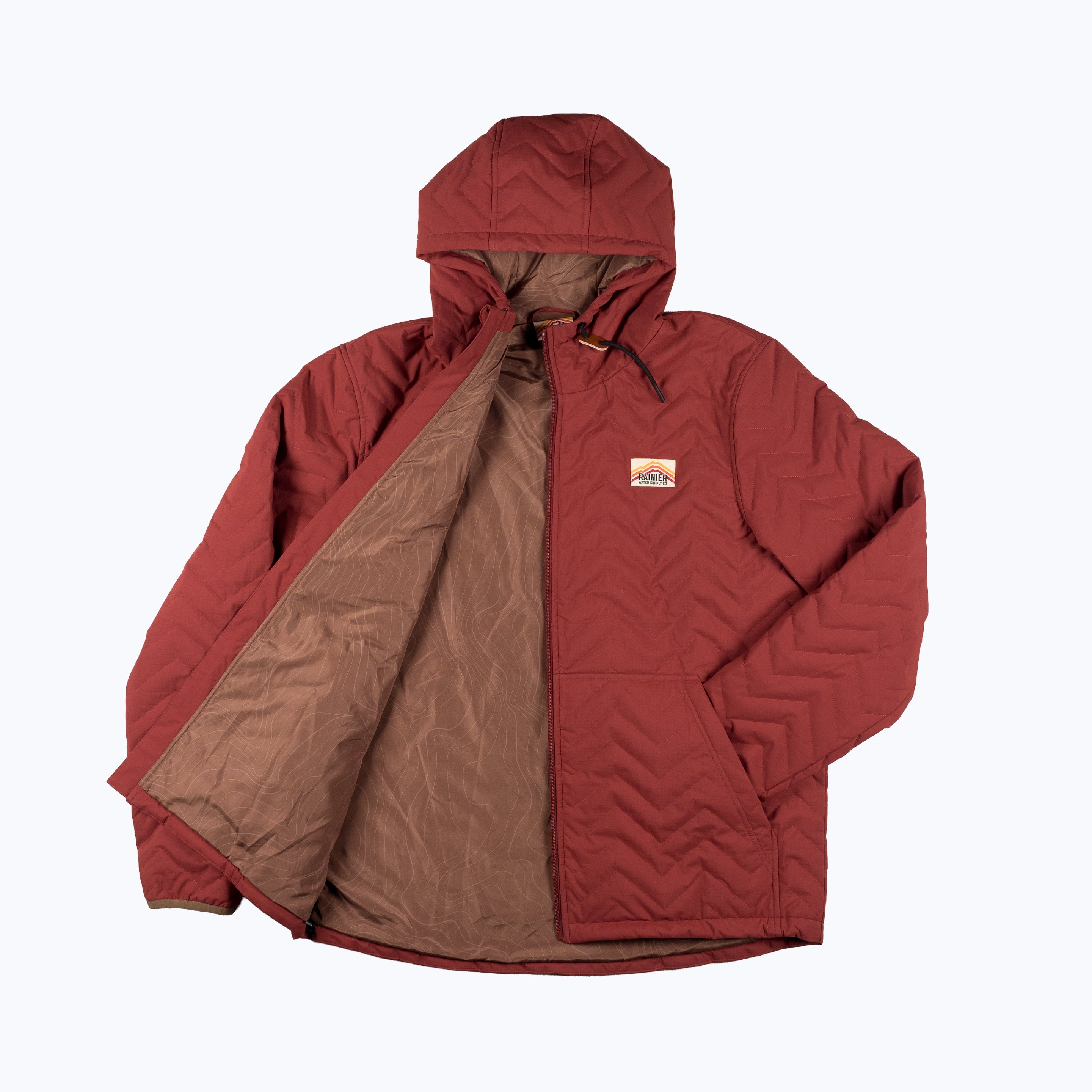 Ridgeline Micro-Puffer Quilted Hooded Jacket – Red