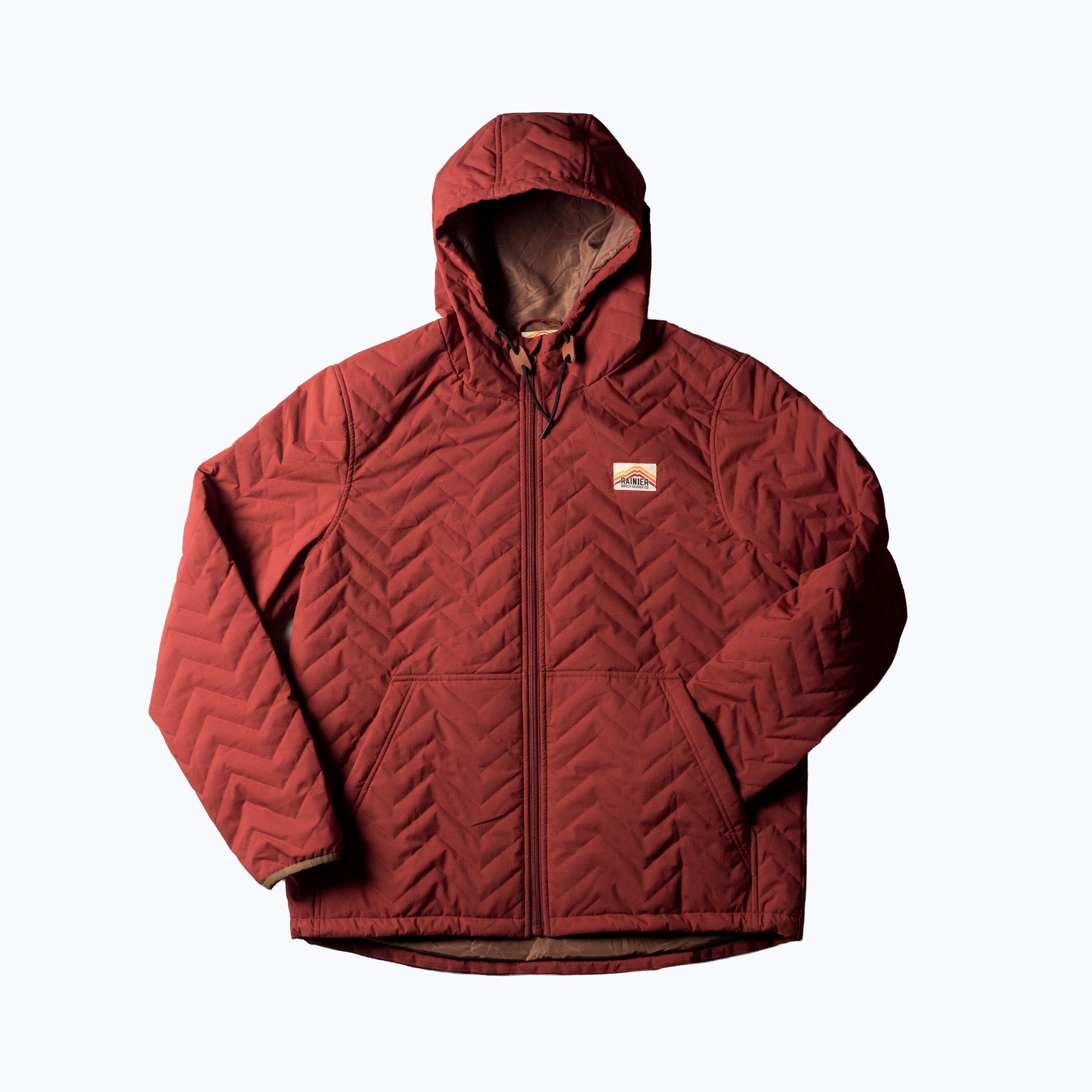 Ridgeline Micro-Puffer Quilted Hooded Jacket – Red