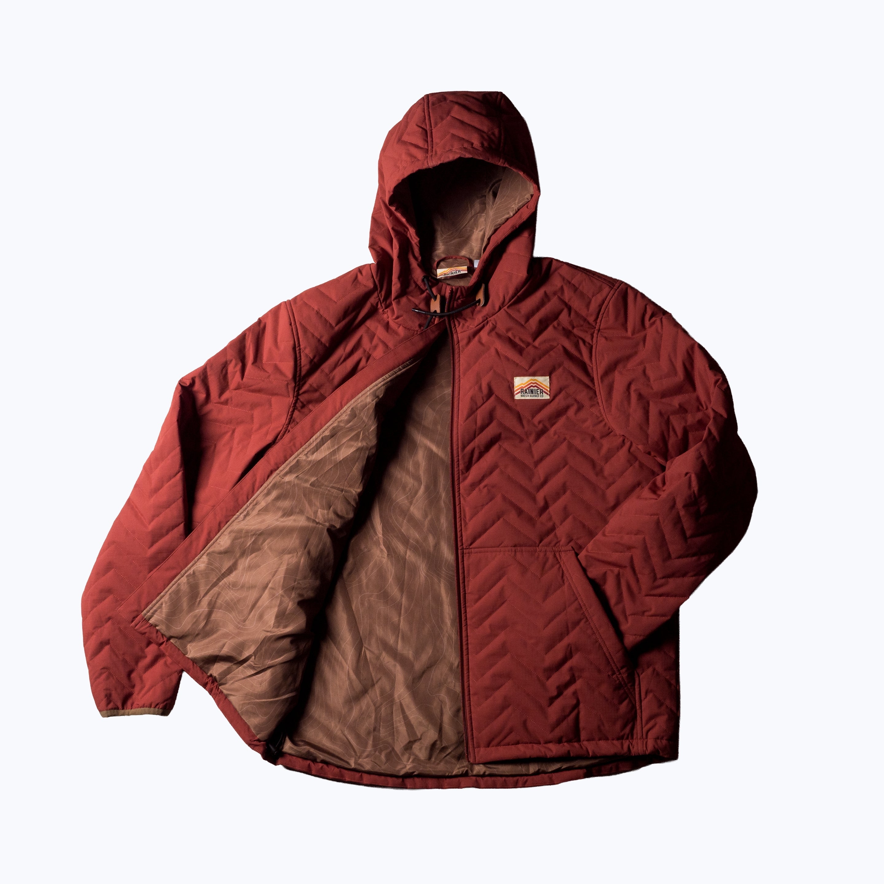 Ridgeline Micro-Puffer Quilted Hooded Jacket – Red