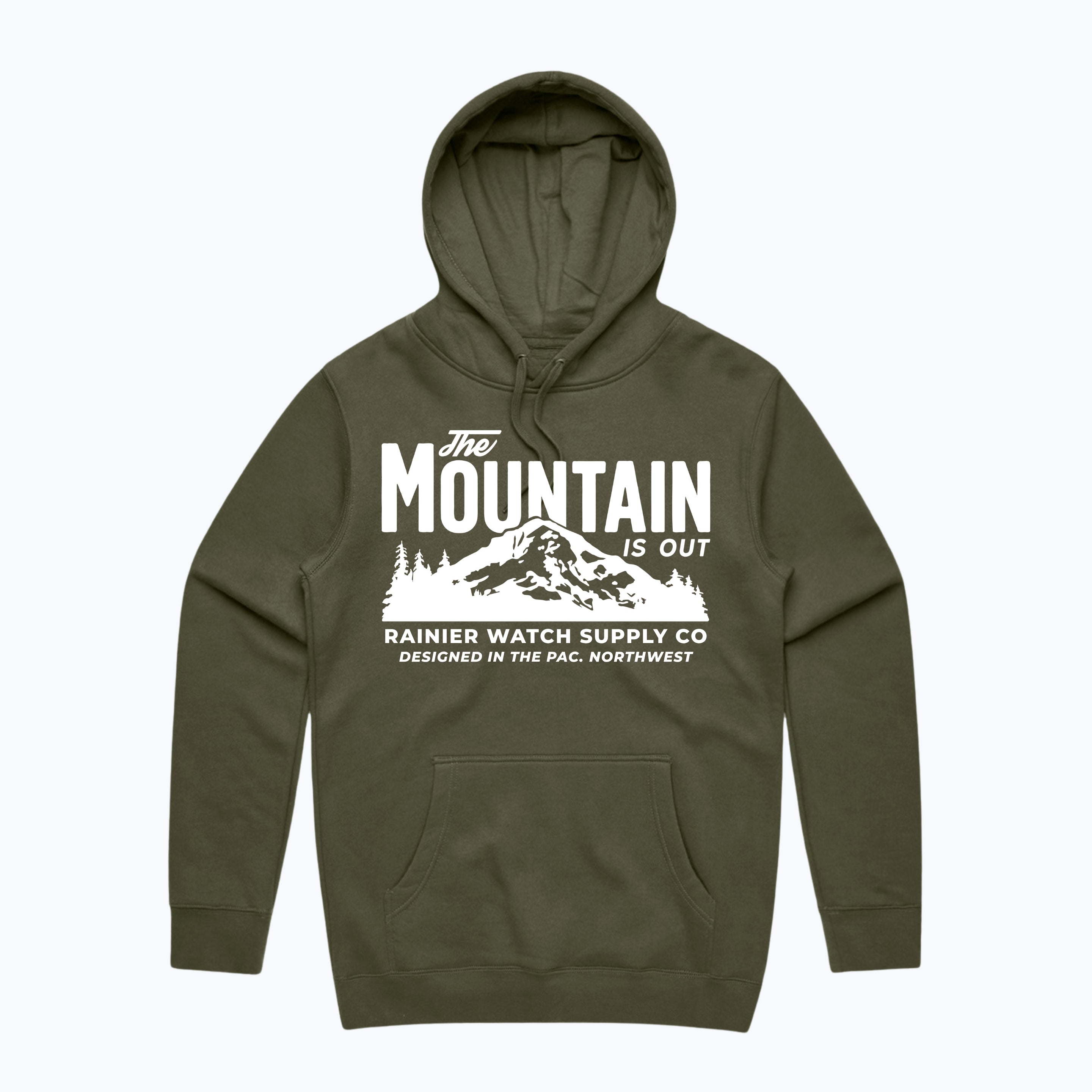 The Mountain Is Out Hoodie - Army Green