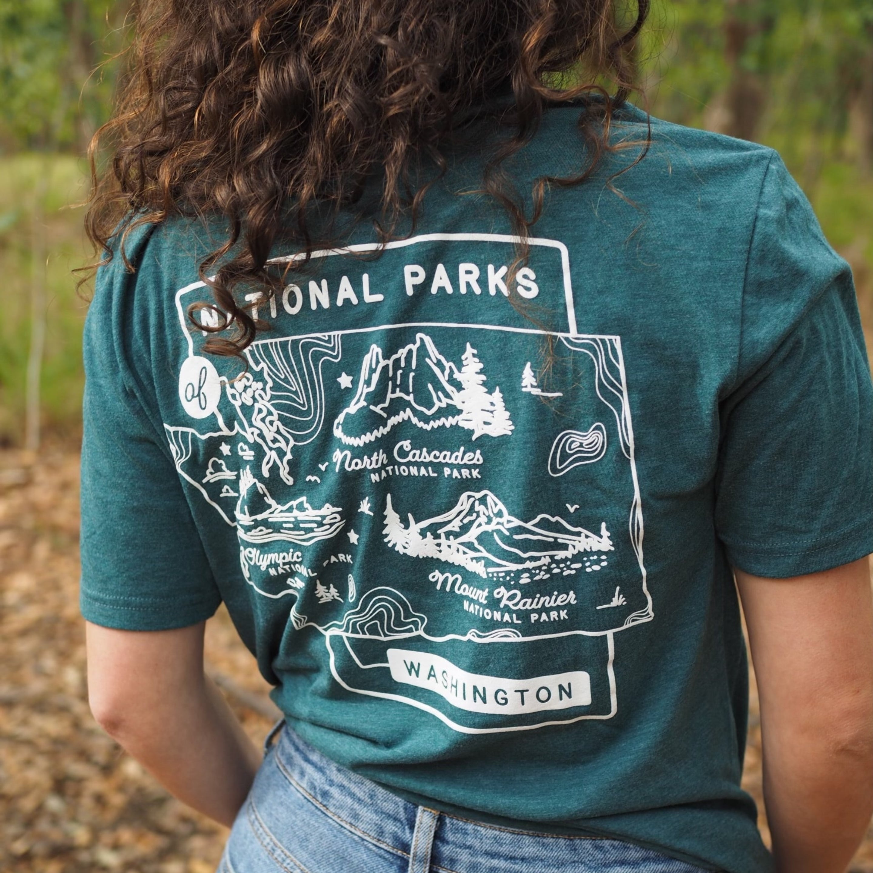 Washington National Parks Unisex Eco Tee - Sea Green