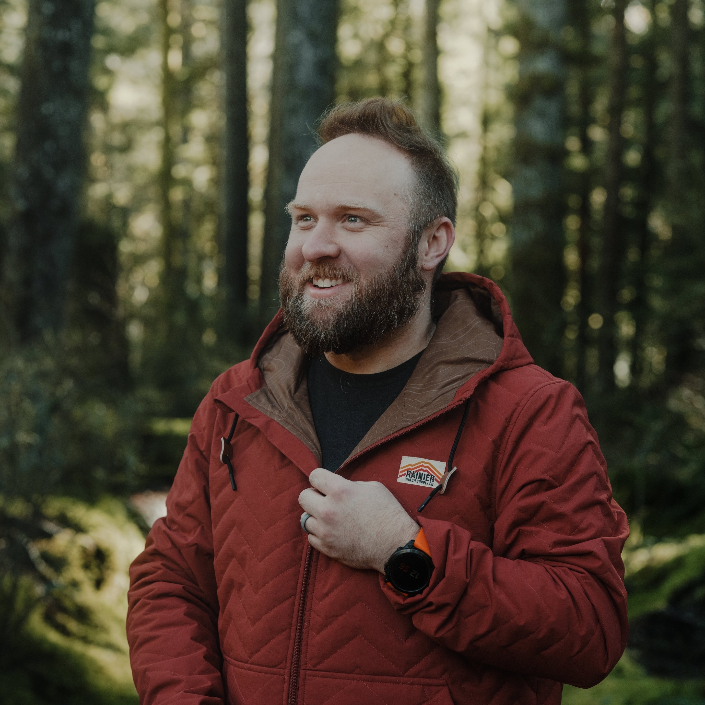 Ridgeline Micro-Puffer Quilted Hooded Jacket – Red