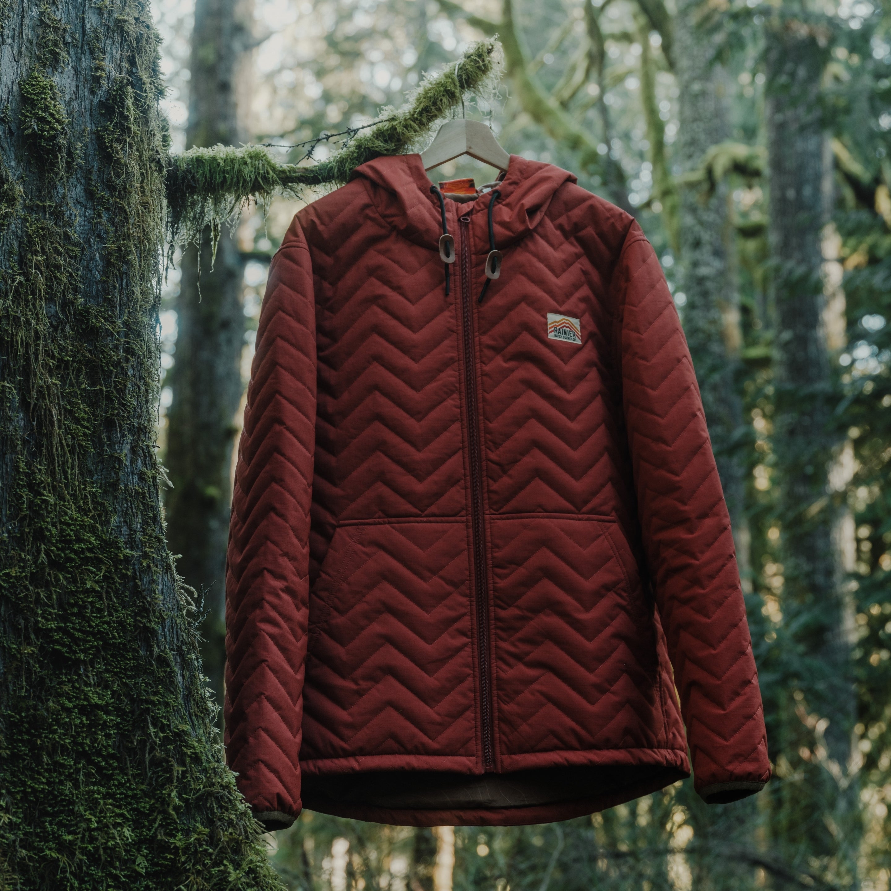 Ridgeline Micro-Puffer Quilted Hooded Jacket – Red