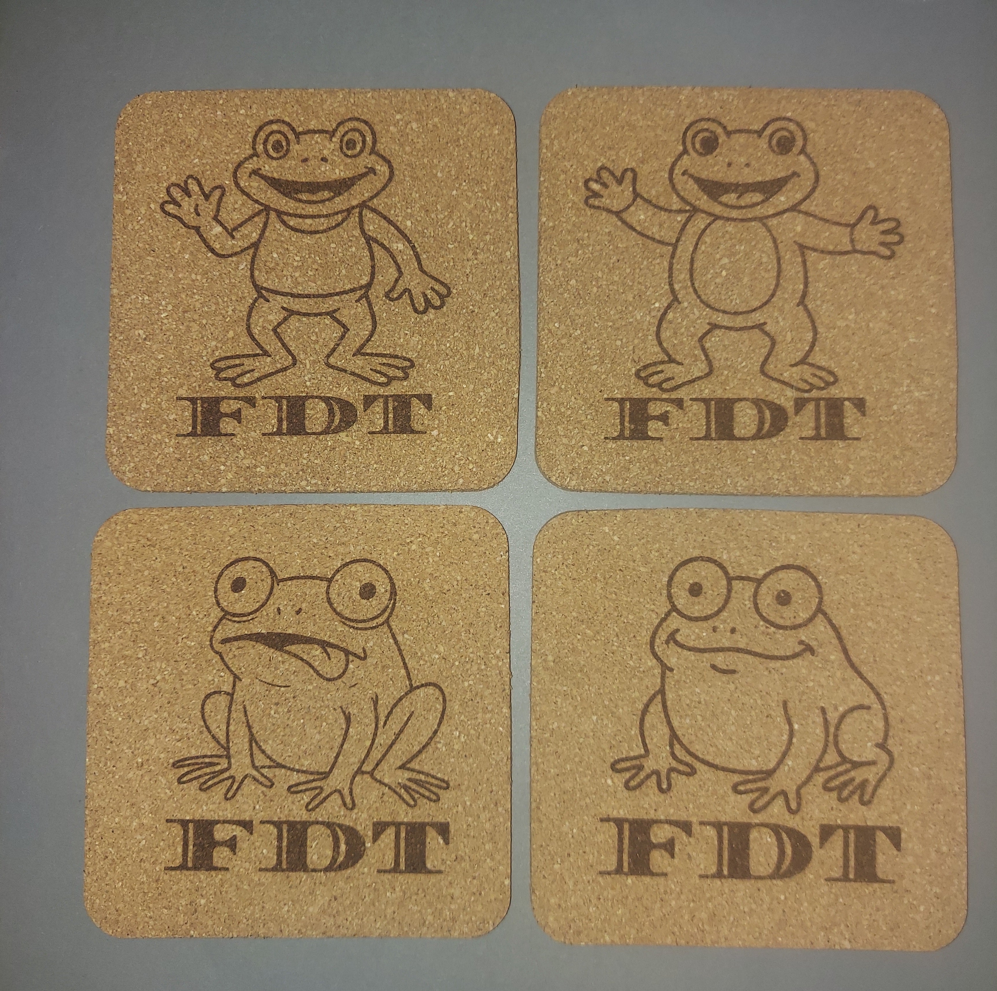 EcoEssentials Frog 🐸 4 pack Assorted Cork Coasters