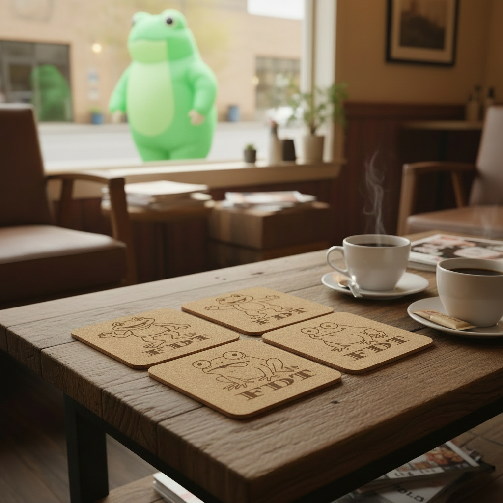 EcoEssentials Frog 🐸 4 pack Assorted Cork Coasters