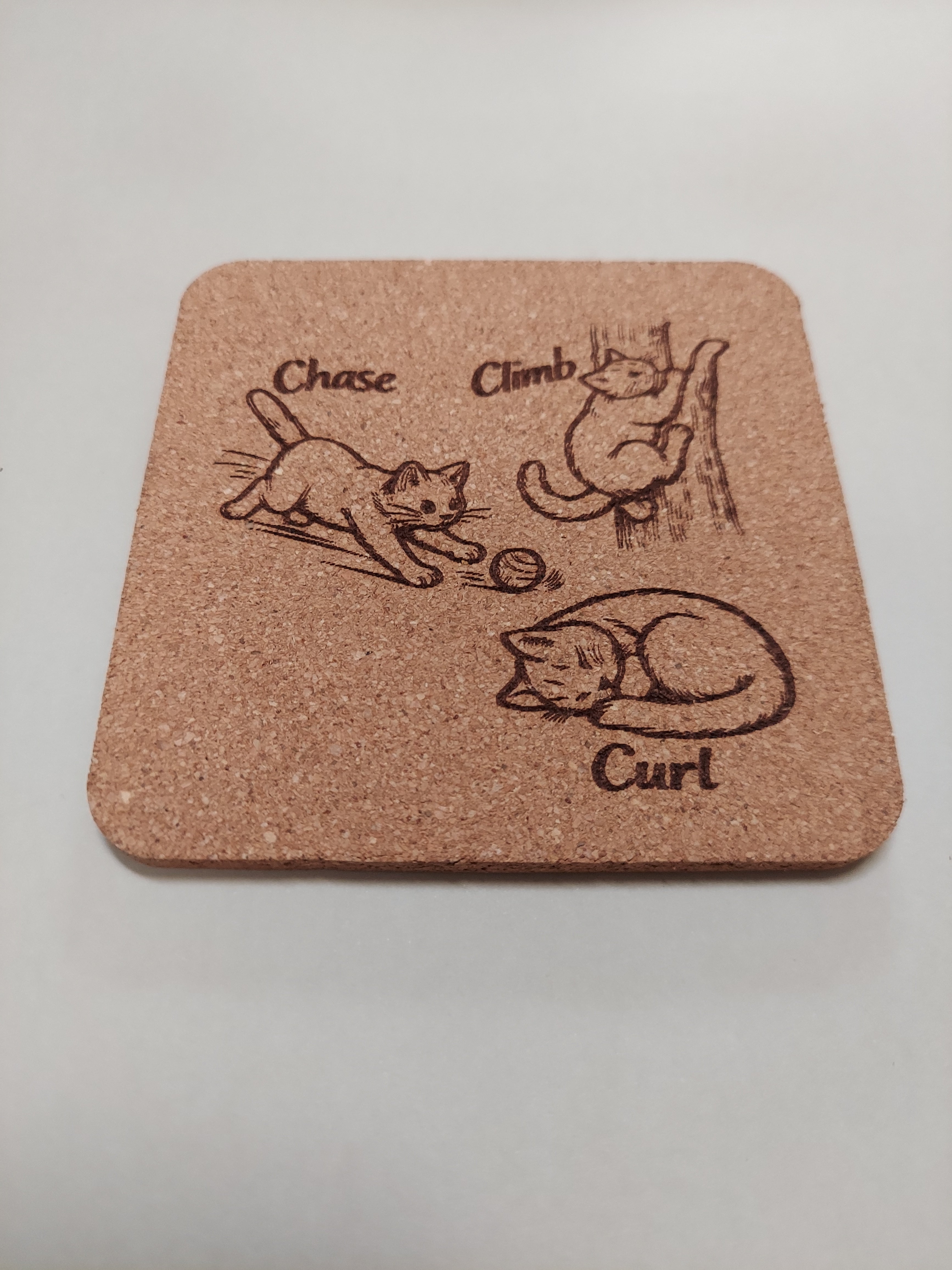 EcoEssentials Kitties 😸 Doing Things 4 pack Assorted Cork Coasters