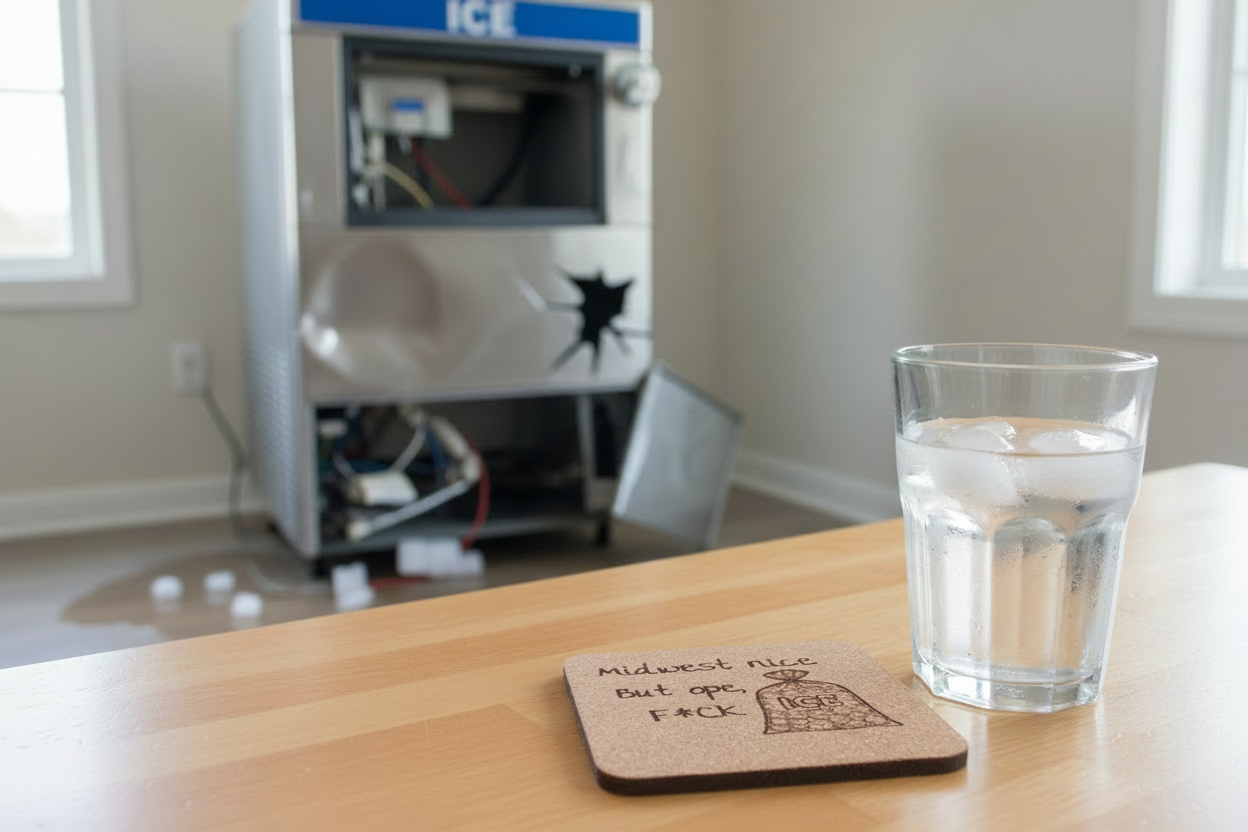 EcoEssentials Midwest Nice But Ope F*ck ICE 4 pack Cork Coasters