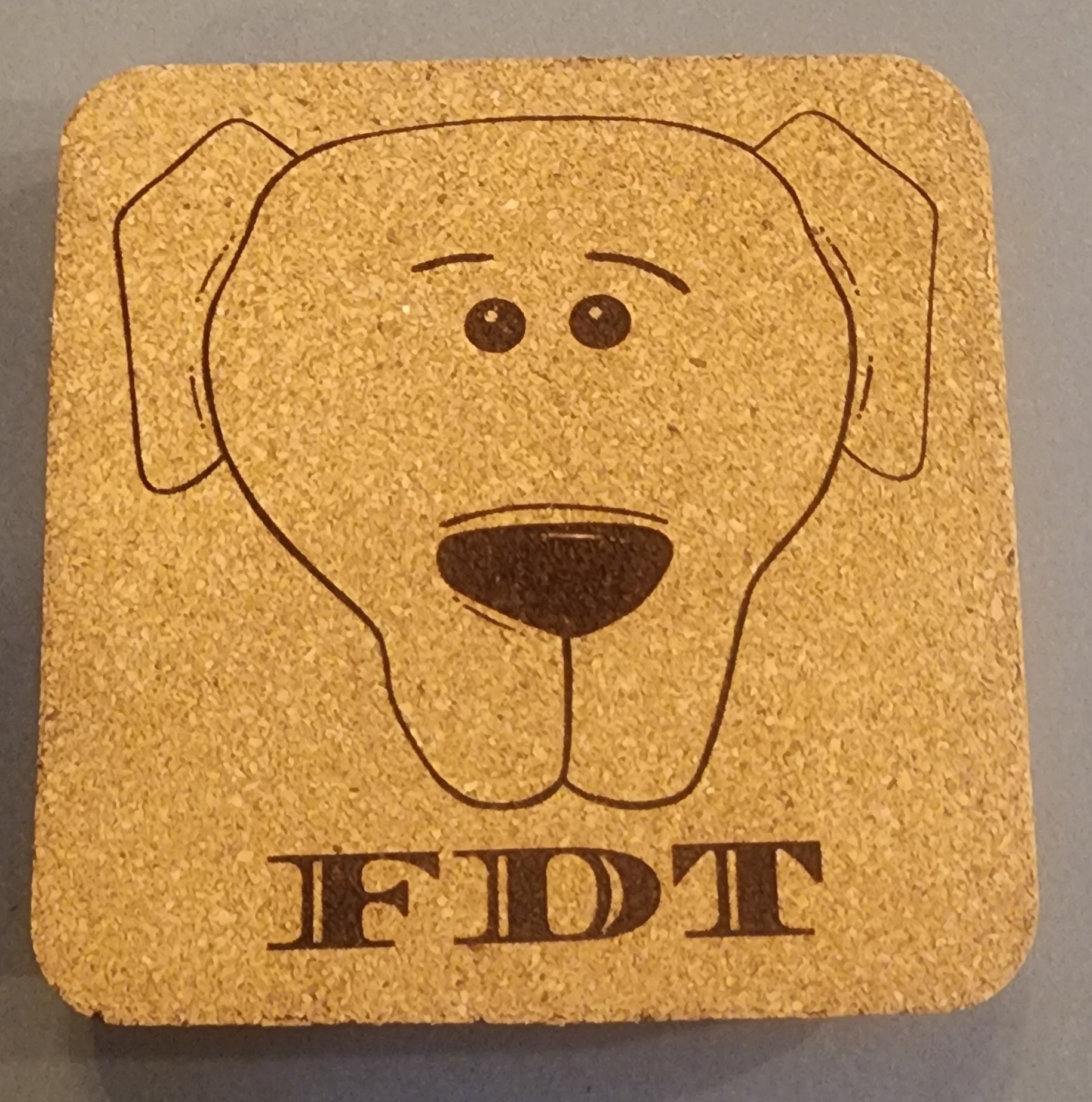 FDT Doggy 4 pack Twine Wrapped Cork Coaster Gift Set