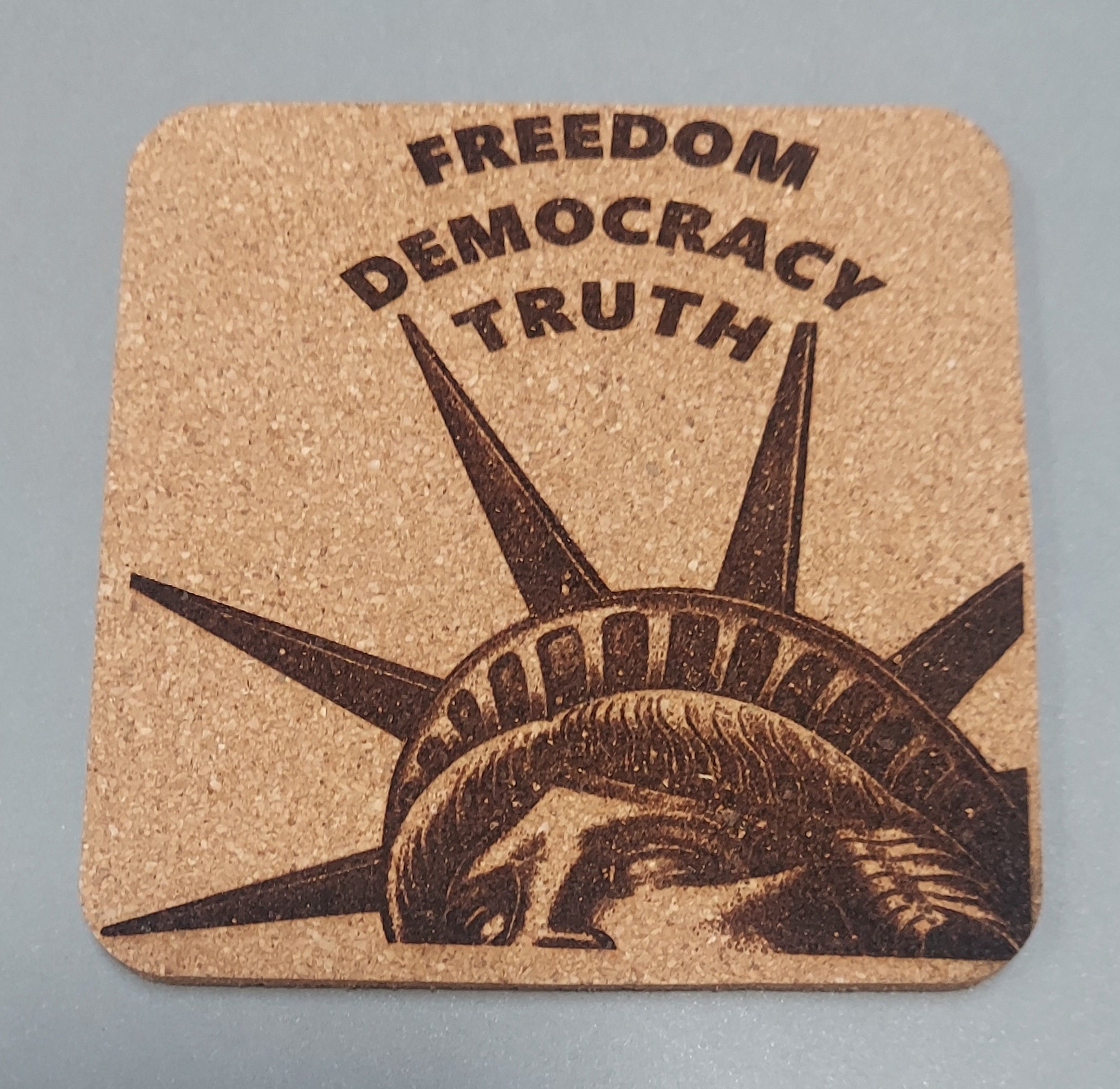 EcoEssentials Freedom Democracy Truth Liberty🗽 4 pack Cork Coasters