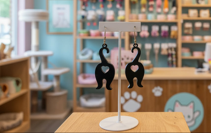 Earrings: Cat butts