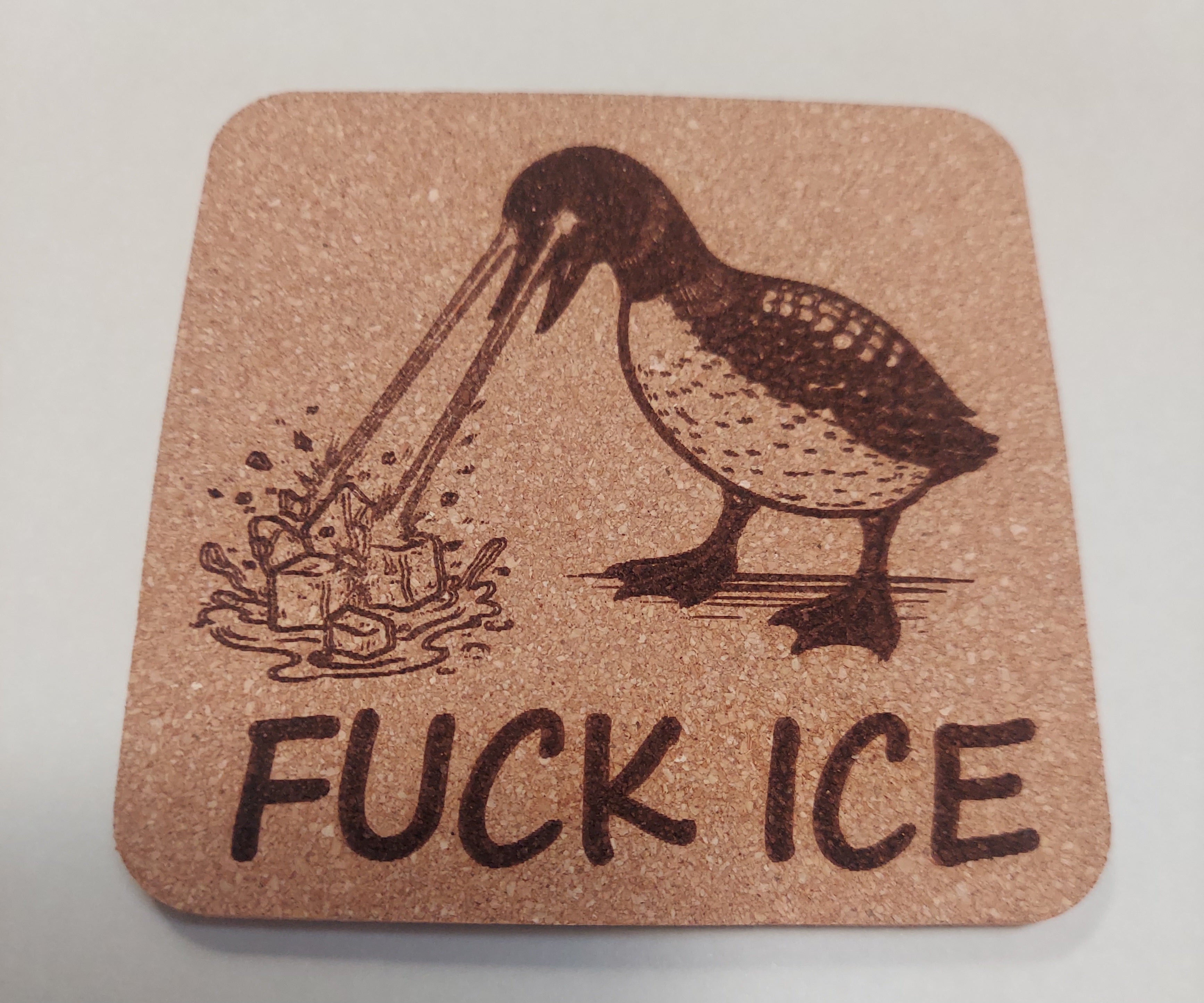EcoEssentials Laser Loon Fuck ICE 4 pack Twine Wrapped Cork Coaster Gift pack