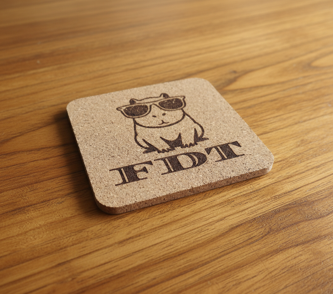 EcoEssentials FDT Capybara 4 pack Cork Coasters