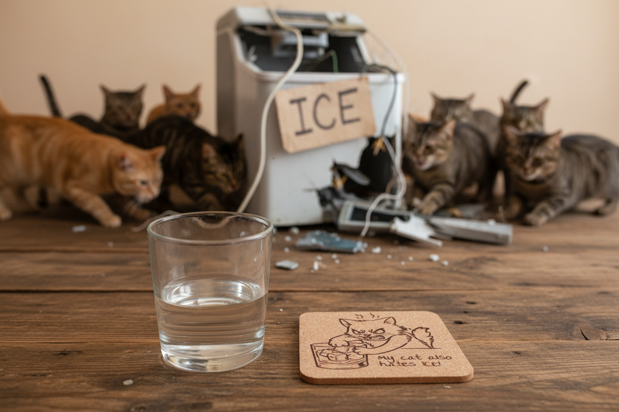 EcoEssentials My cat also hates ICE 4 pack Cork Coasters