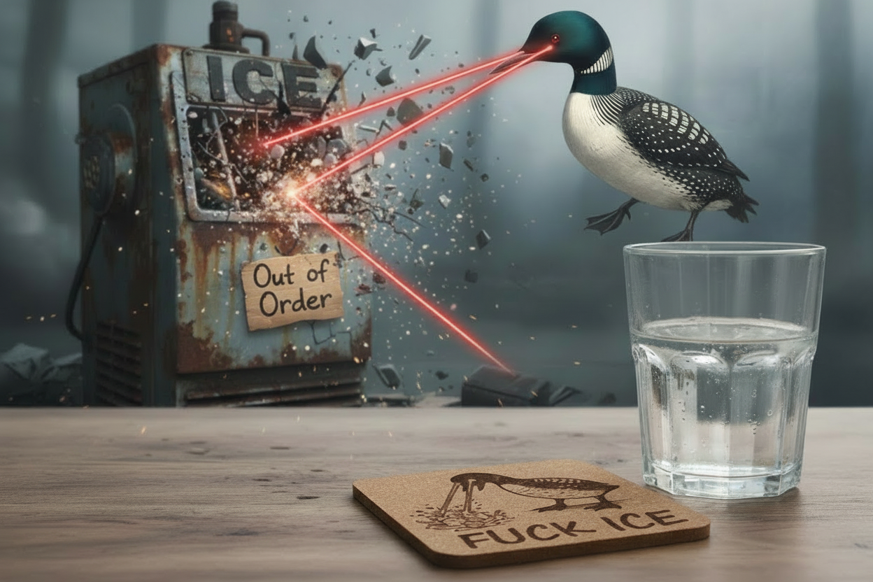 EcoEssentials Laser Loon Fuck ICE 4 pack Cork Coasters