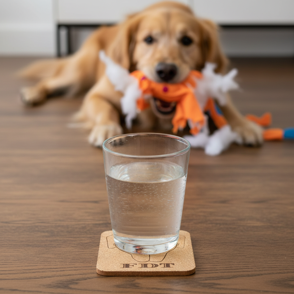 EcoEssentials FDT Dog 🐕 4 pack Twine Wrapped Cork Coaster Gift Set