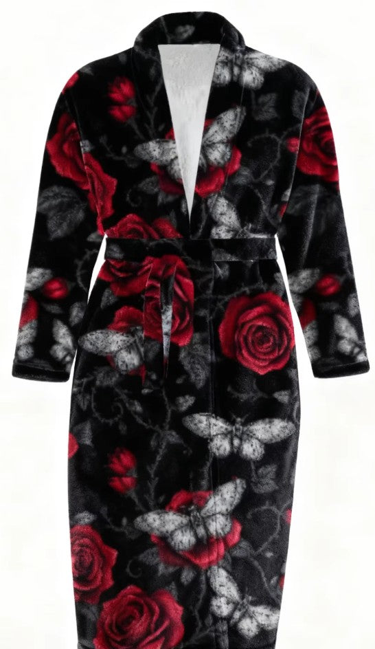 Fleece Robe - Moth Roses - Pre-Order